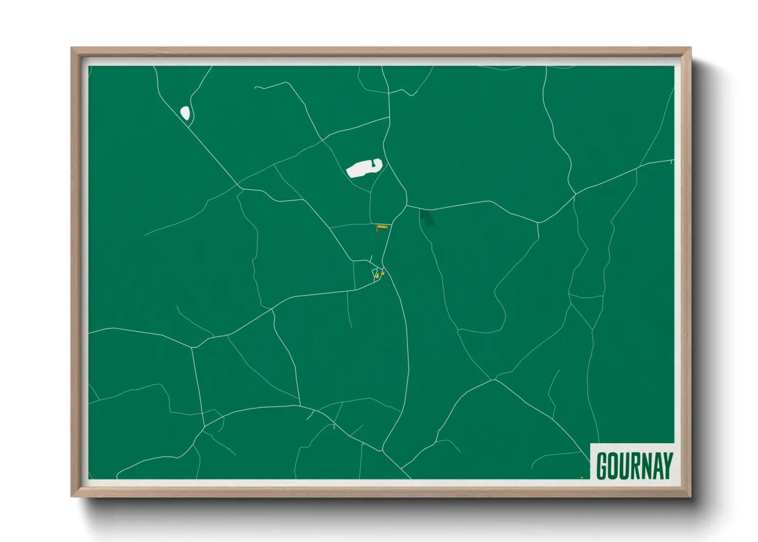 Une affiche de carte sur Gournay