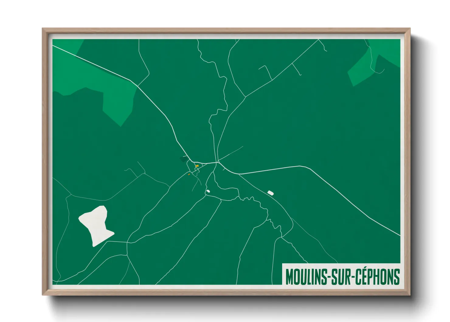 Une affiche de carte sur Moulins-sur-Céphons