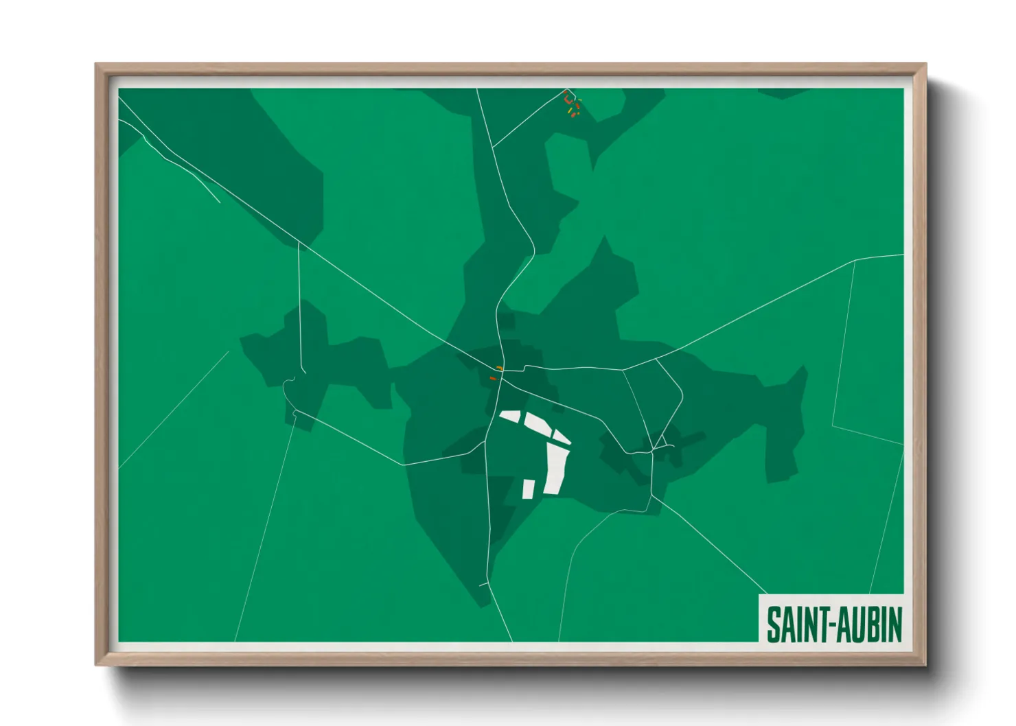 Une affiche de carte sur Saint-Aubin