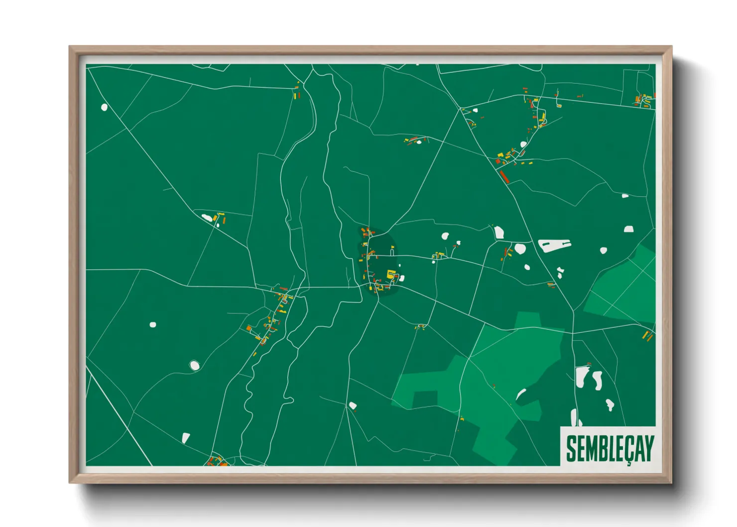 Une affiche de carte sur Sembleçay