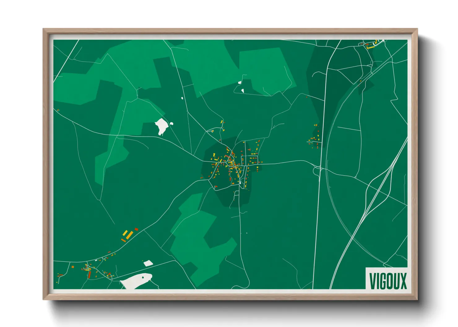 Une affiche de carte sur Vigoux