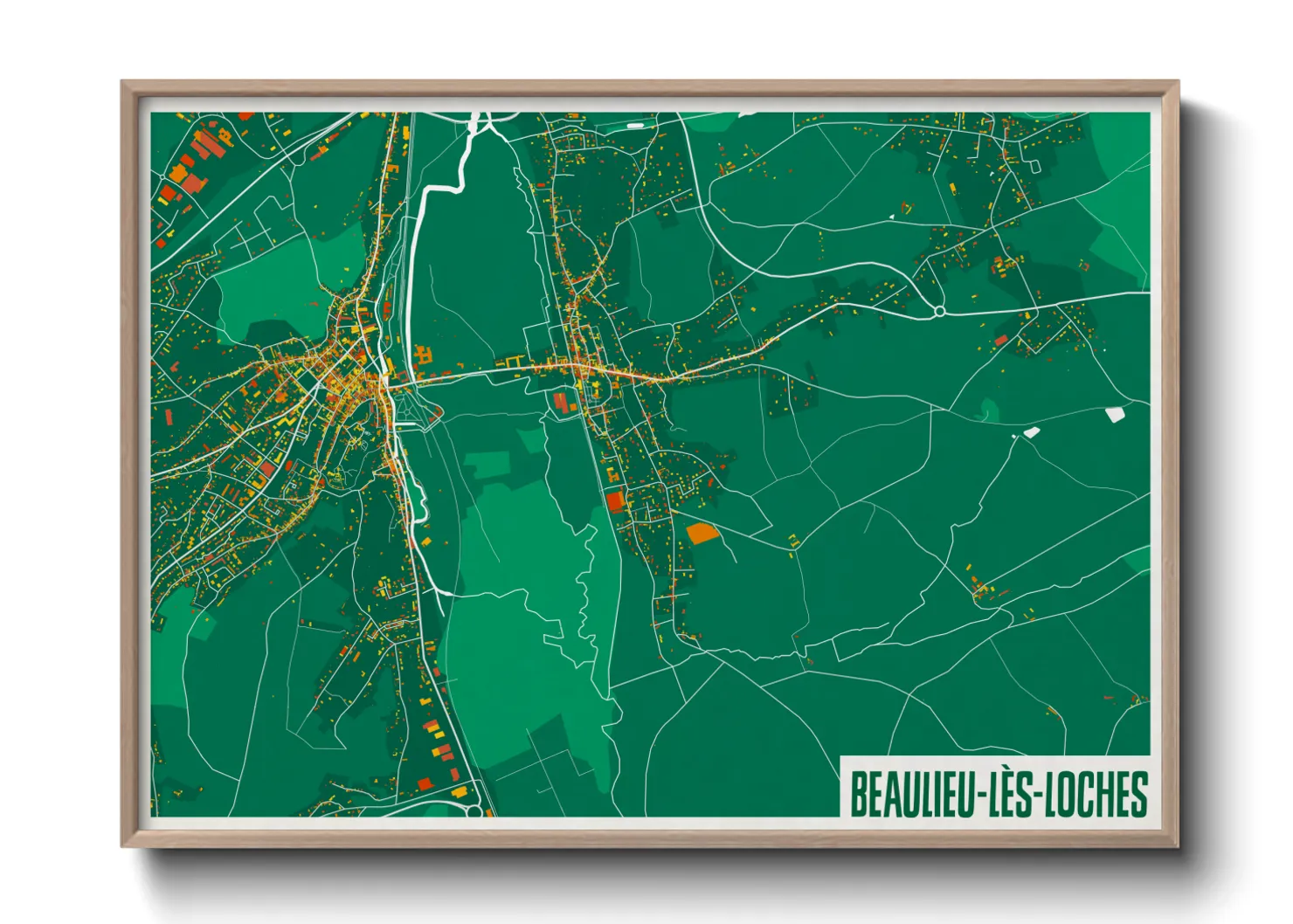 Une affiche de carte sur Beaulieu-lès-Loches