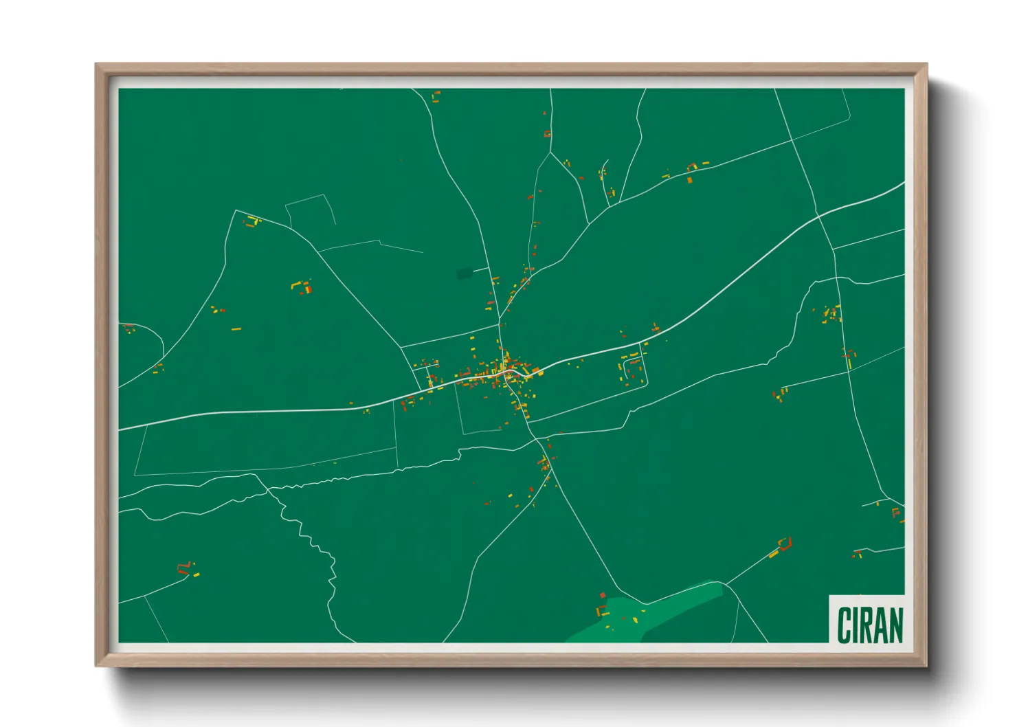 Une affiche de carte sur Ciran