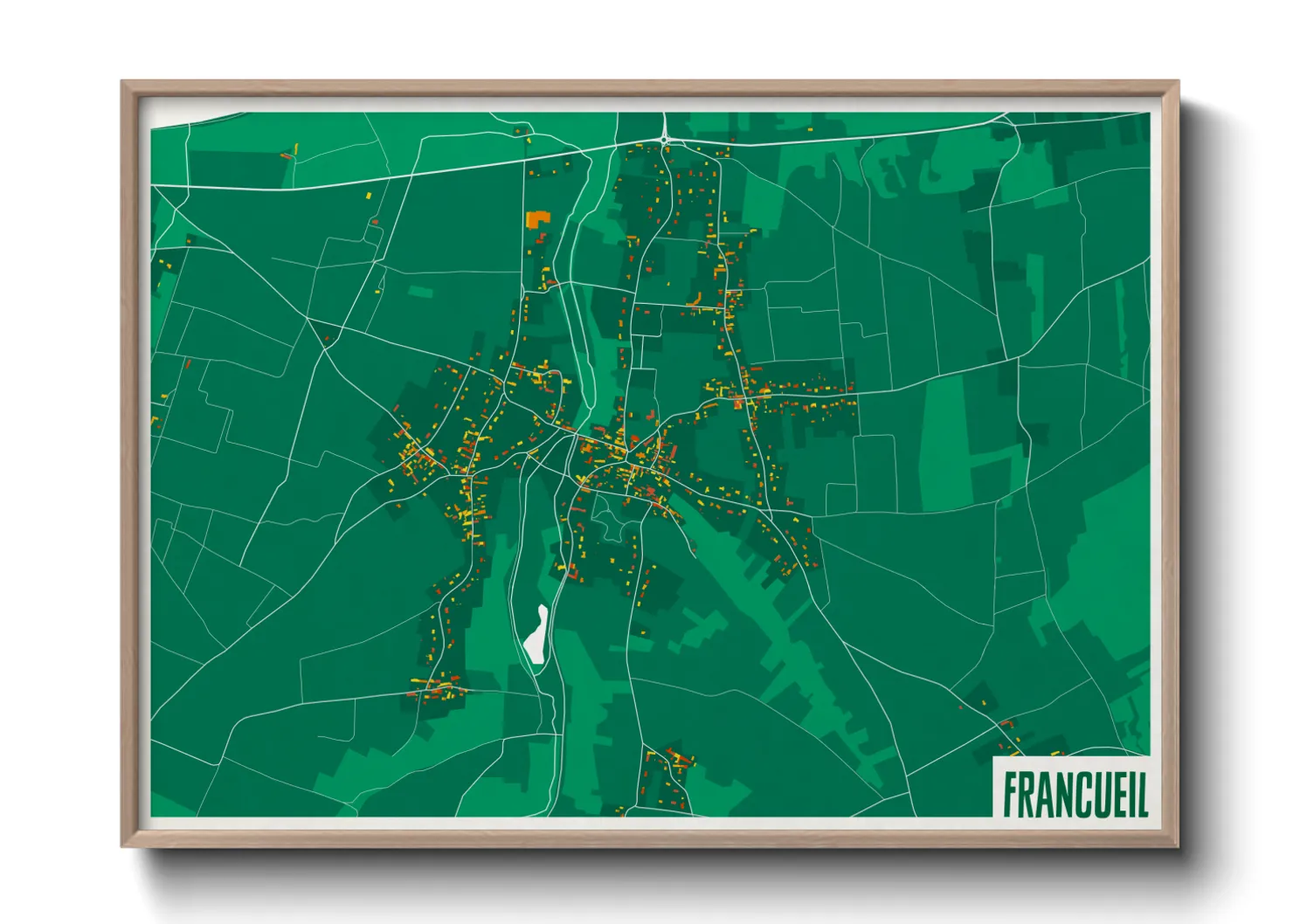 Une affiche de carte sur Francueil