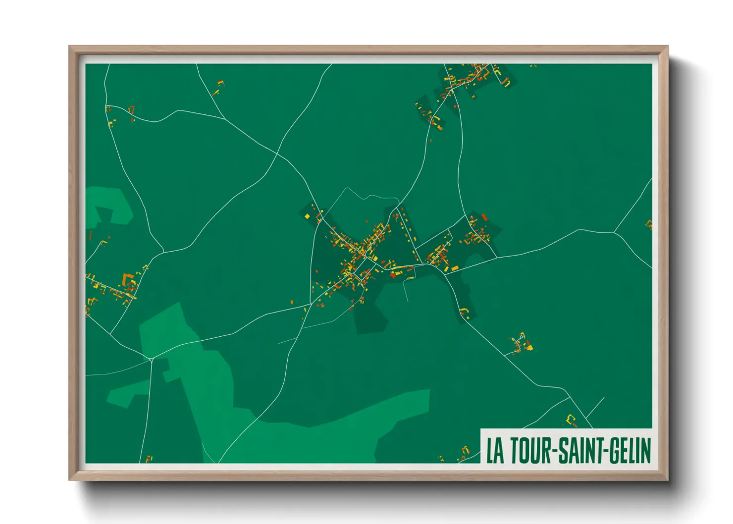 Une affiche de carte sur La Tour-Saint-Gelin