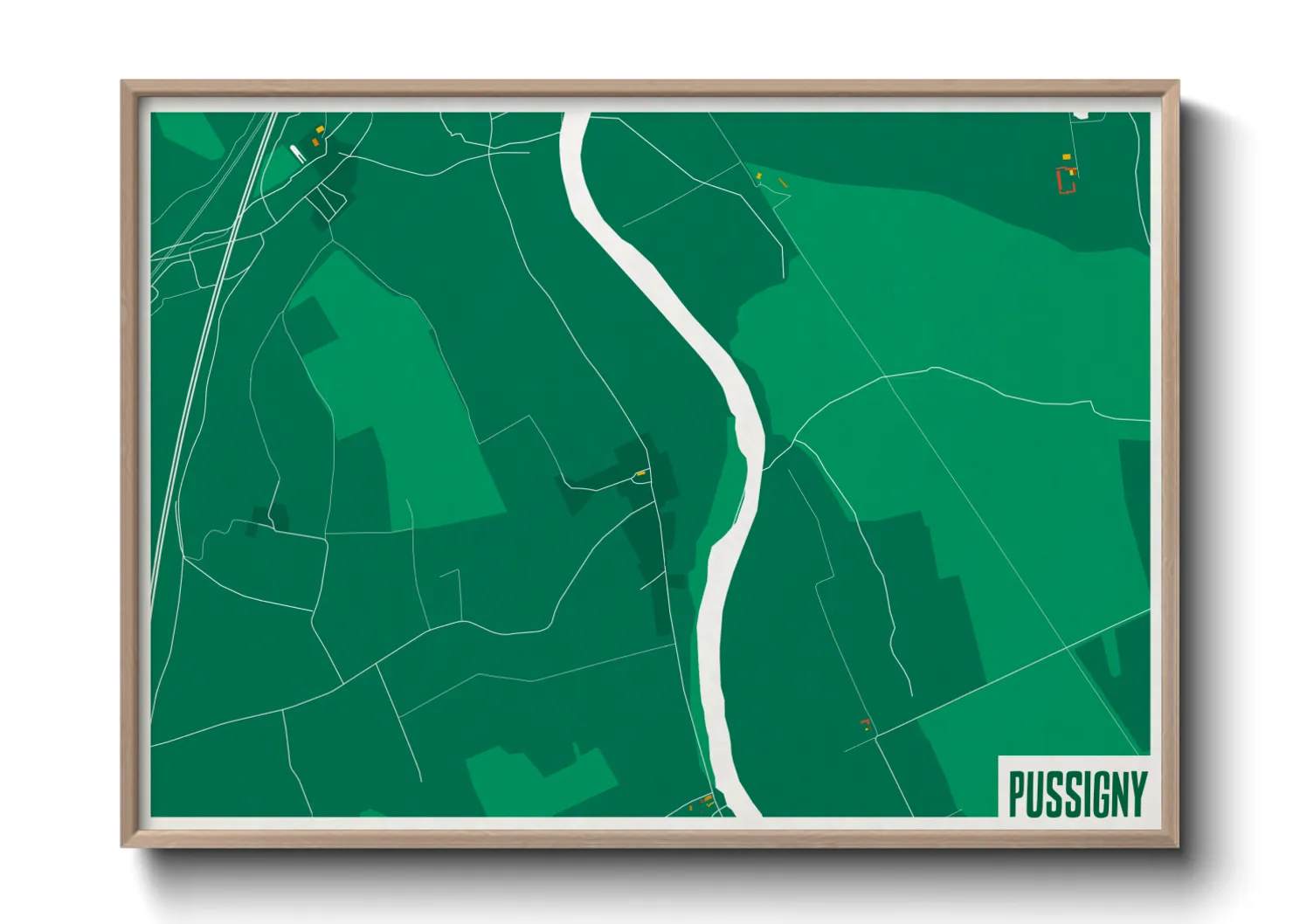 Une affiche de carte sur Pussigny