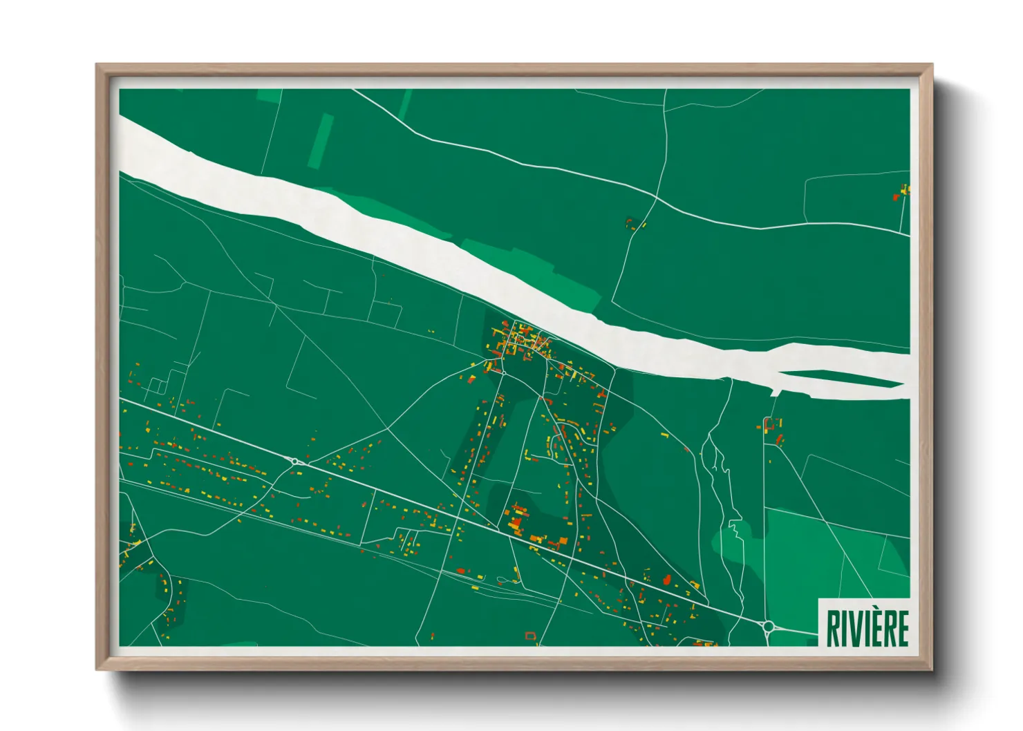 Une affiche de carte sur Rivière