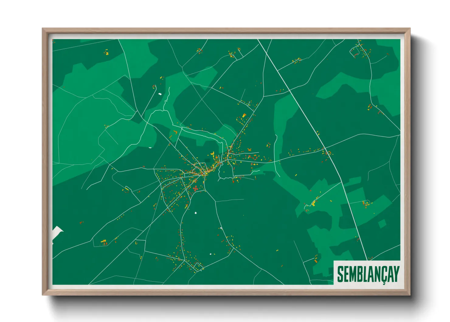 Une affiche de carte sur Semblançay