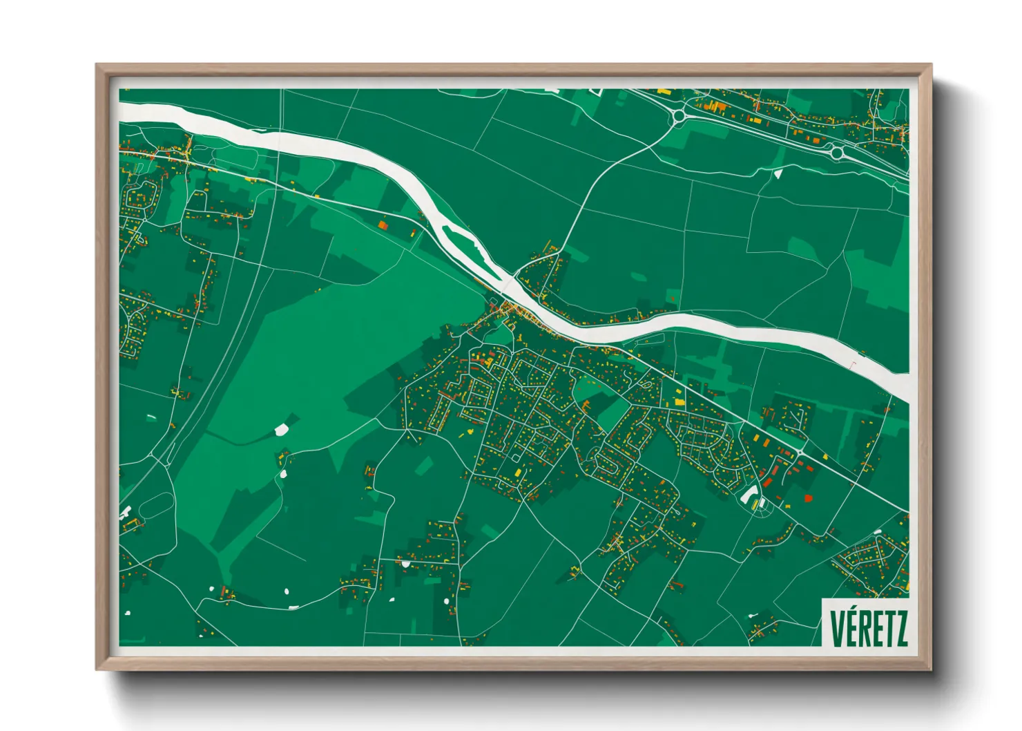 Une affiche de carte sur Véretz