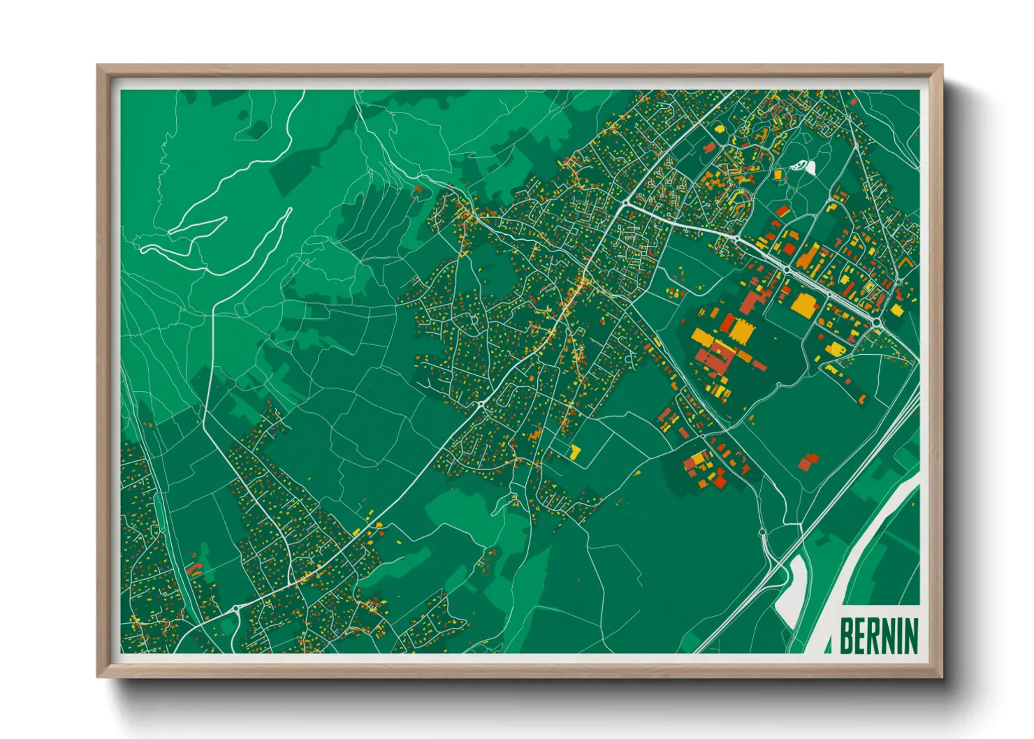 Une affiche de carte sur Bernin