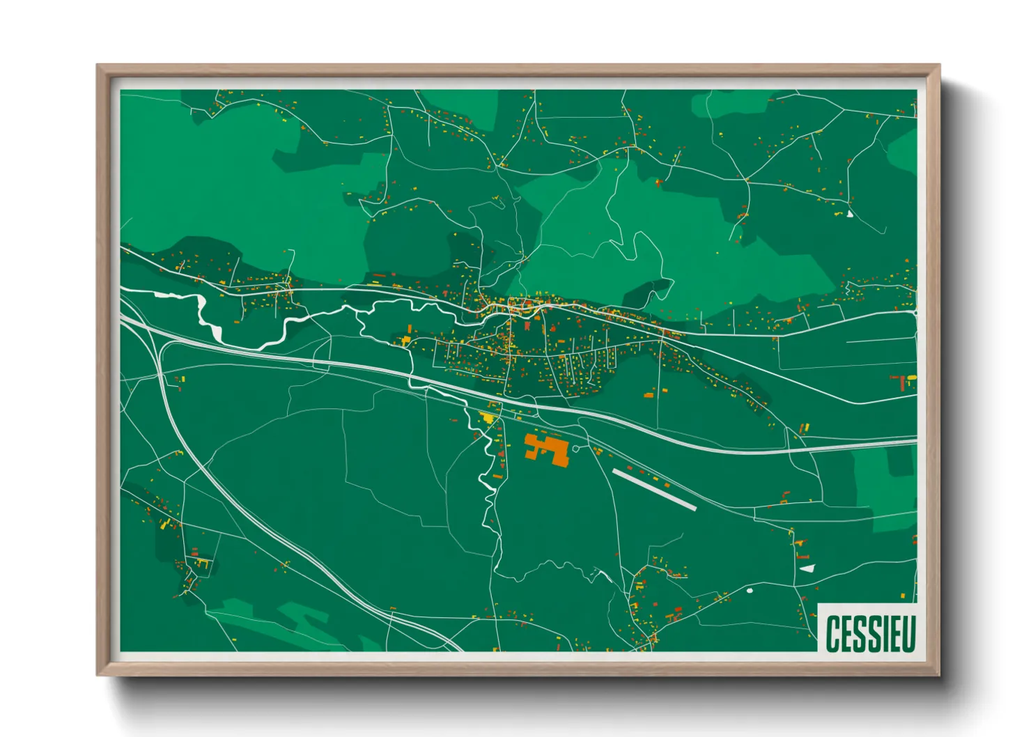 Une affiche de carte sur Cessieu