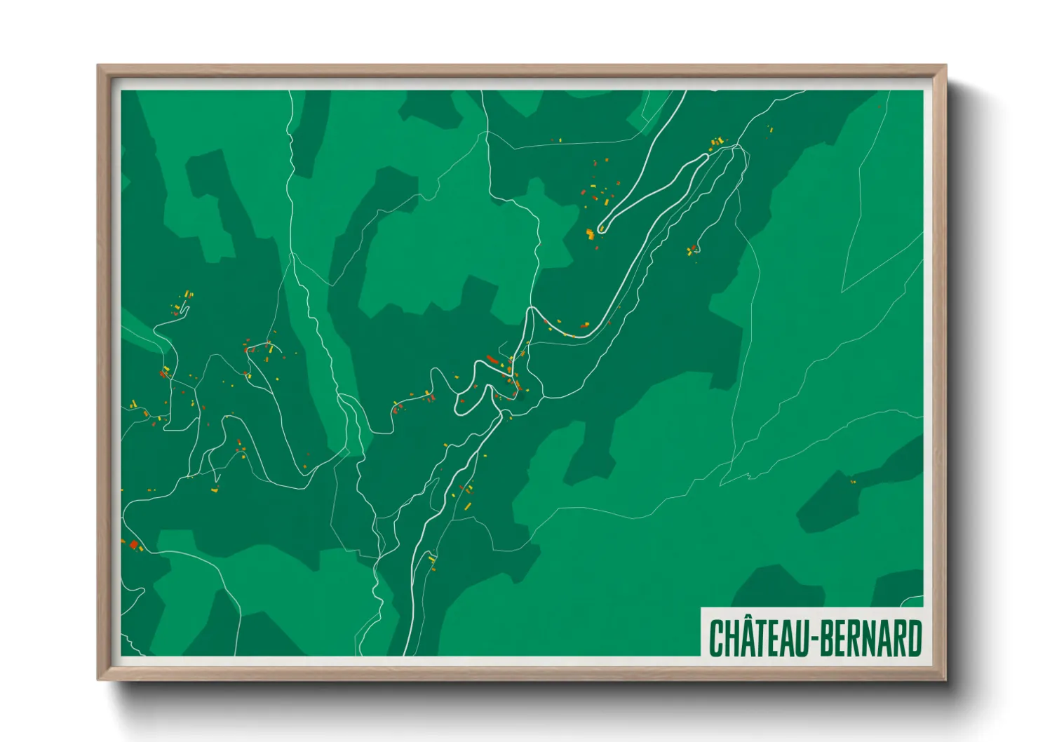 Une affiche de carte sur Château-Bernard