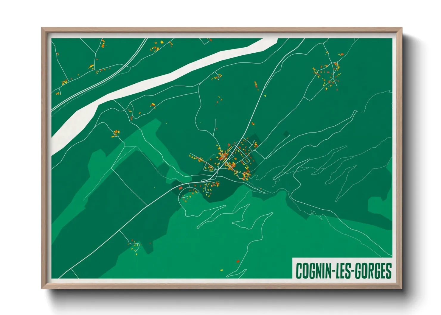 Une affiche de carte sur Cognin-les-Gorges
