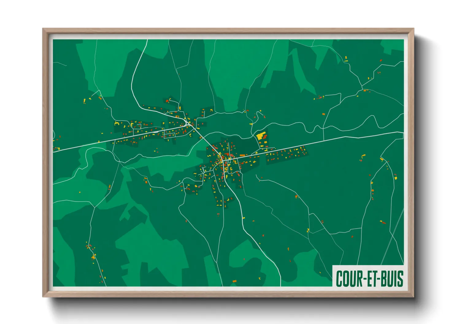 Une affiche de carte sur Cour-et-Buis