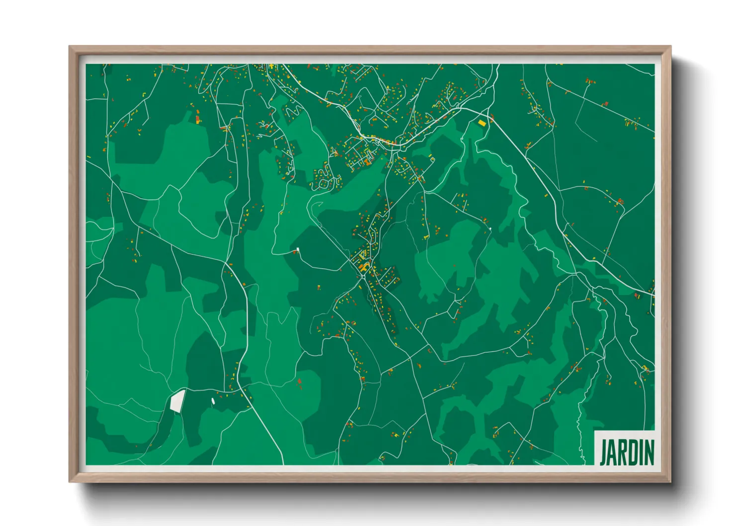 Une affiche de carte sur Jardin