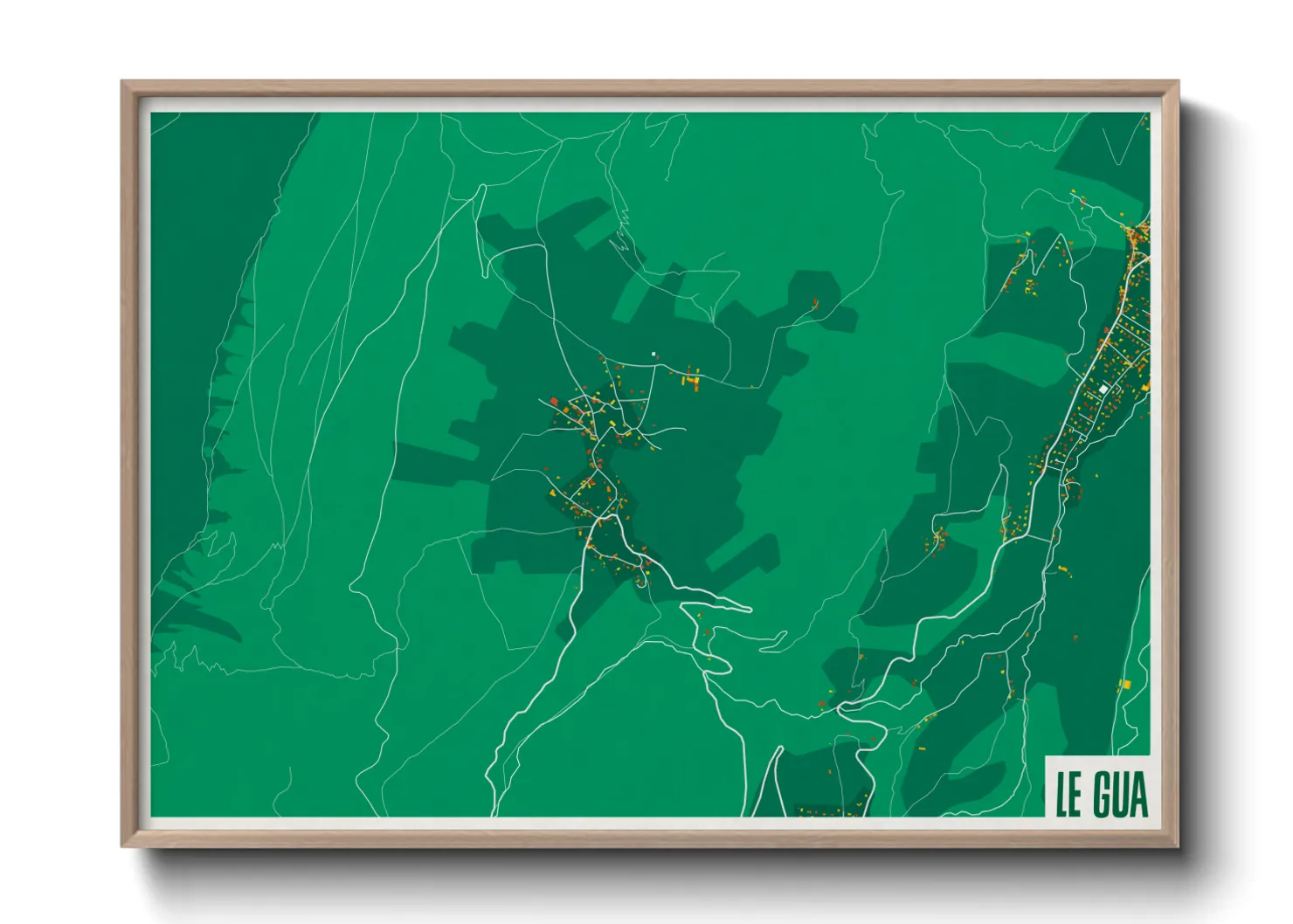 Une affiche de carte sur Le Gua