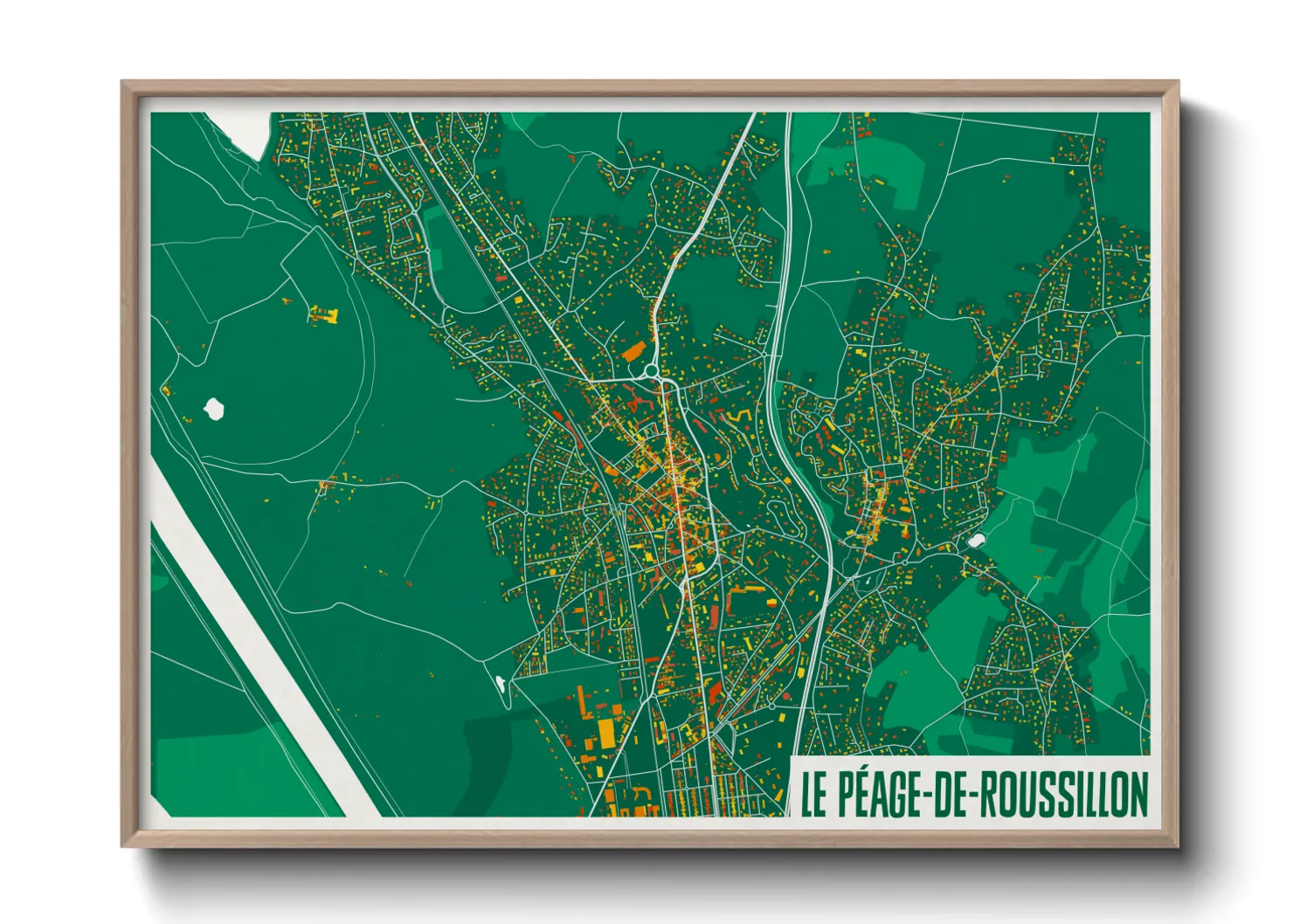 Une affiche de carte sur Le Péage-de-Roussillon