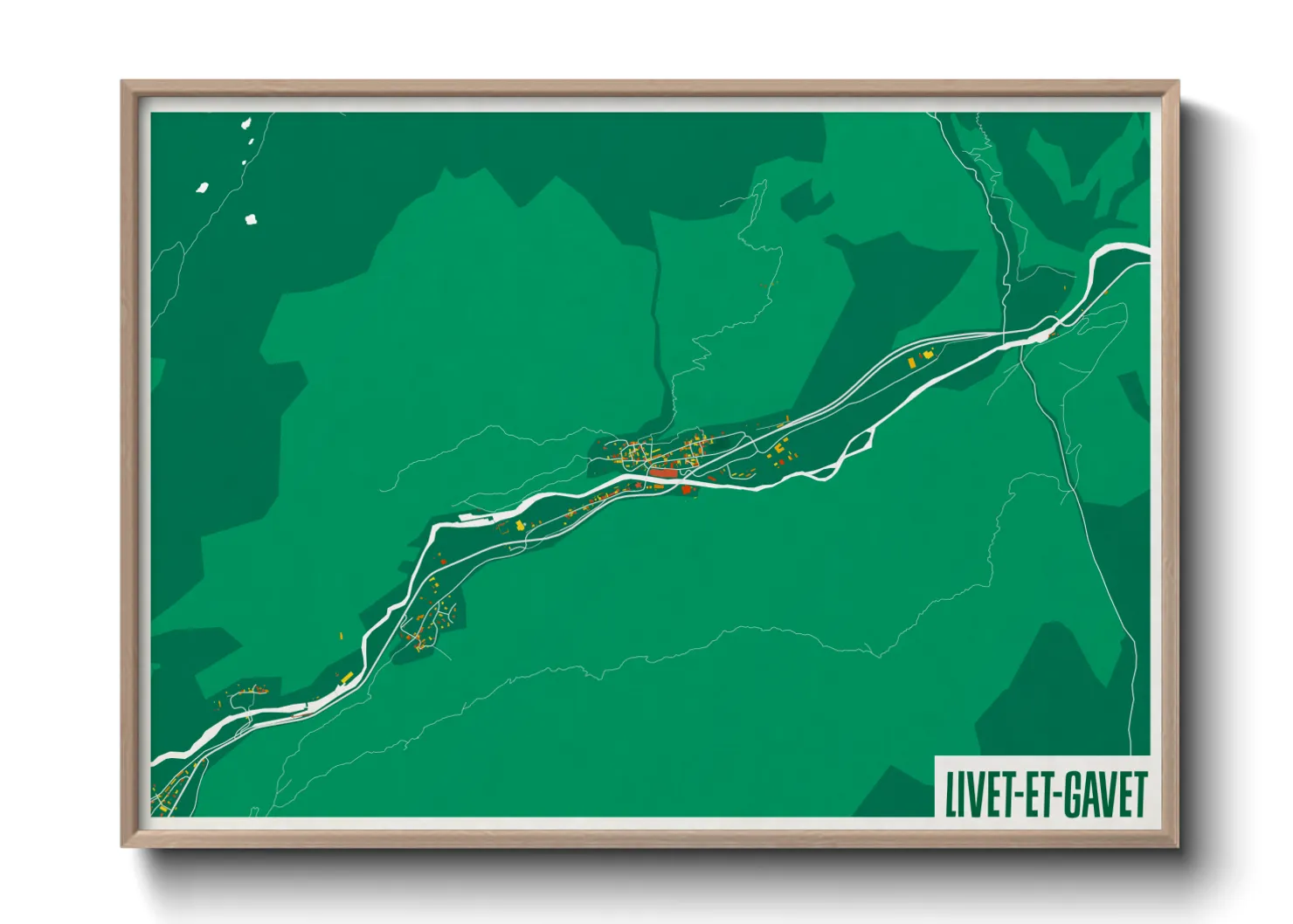 Une affiche de carte sur Livet-et-Gavet
