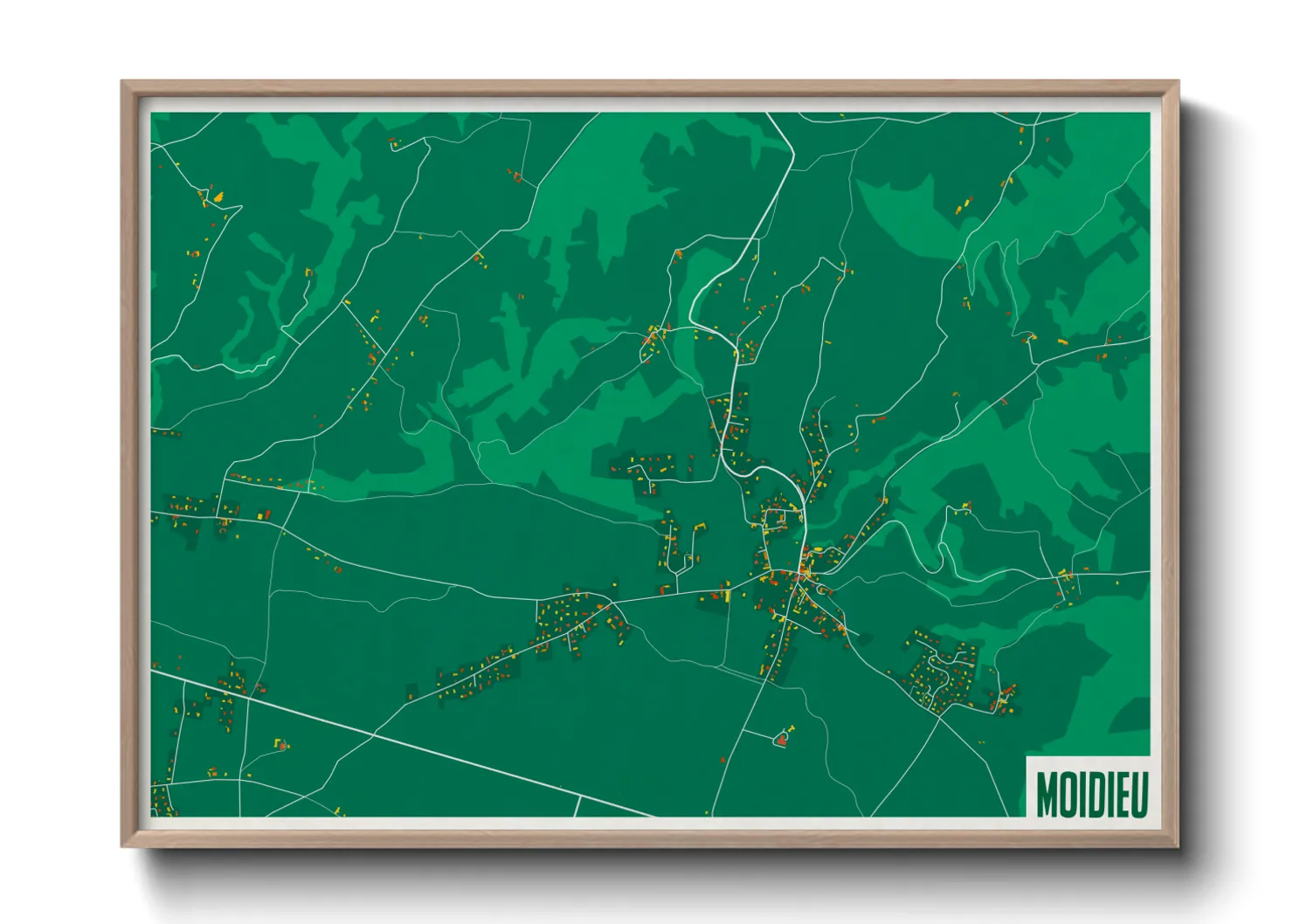 Une affiche de carte sur Moidieu