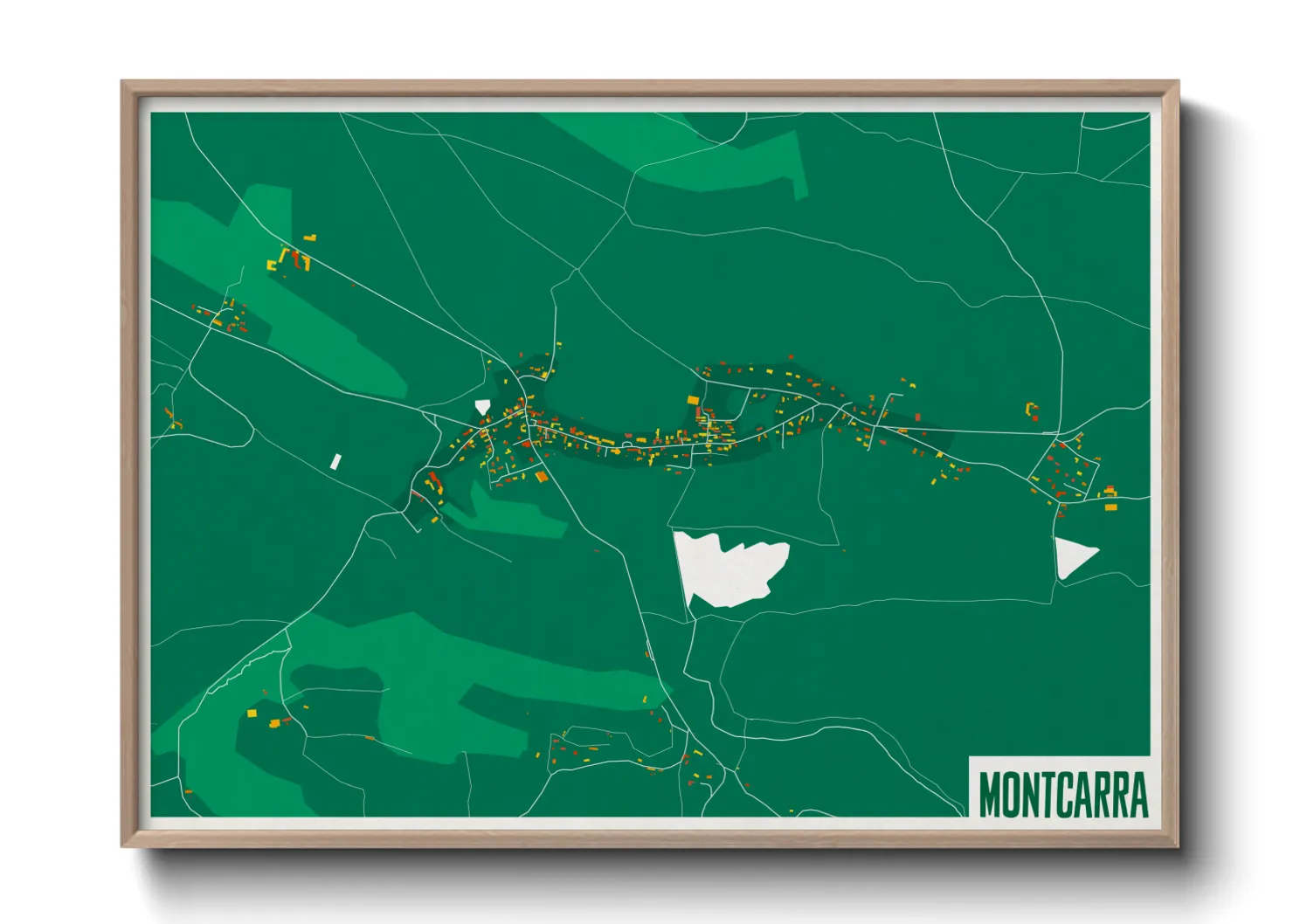 Une affiche de carte sur Montcarra