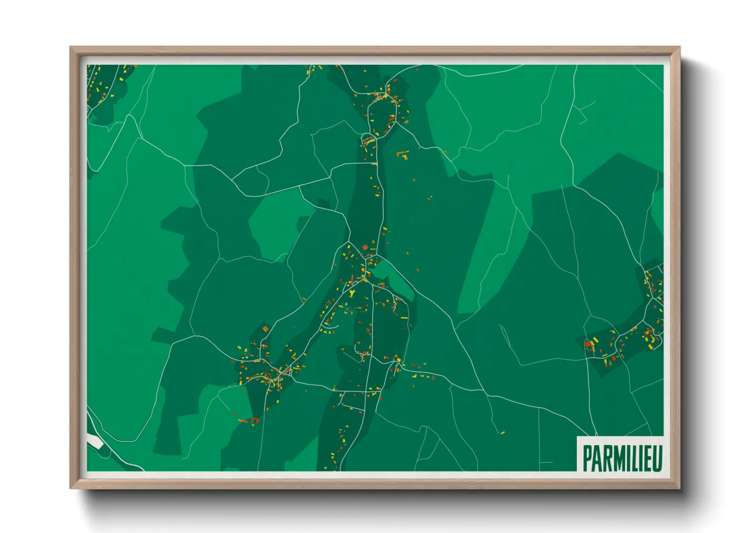 Une affiche de carte sur Parmilieu