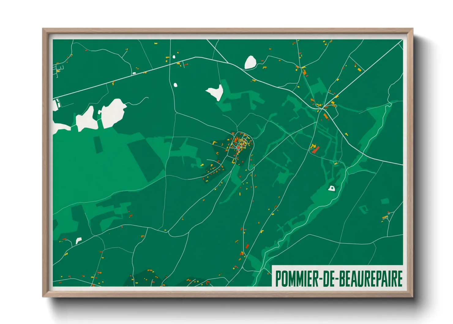 Une affiche de carte sur Pommier-de-Beaurepaire