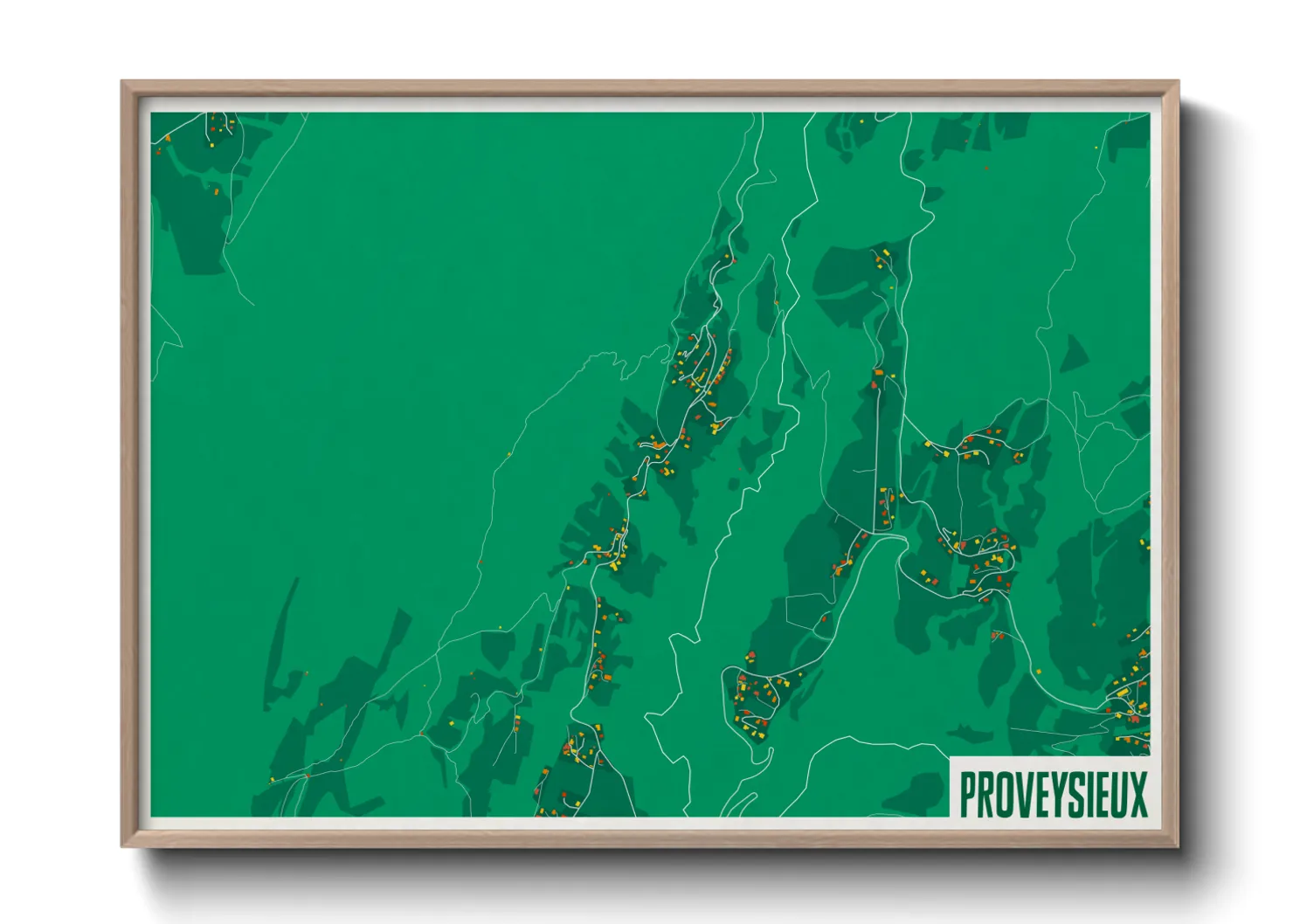 Une affiche de carte sur Proveysieux