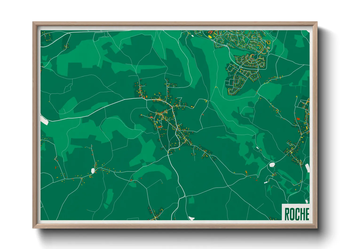 Une affiche de carte sur Roche