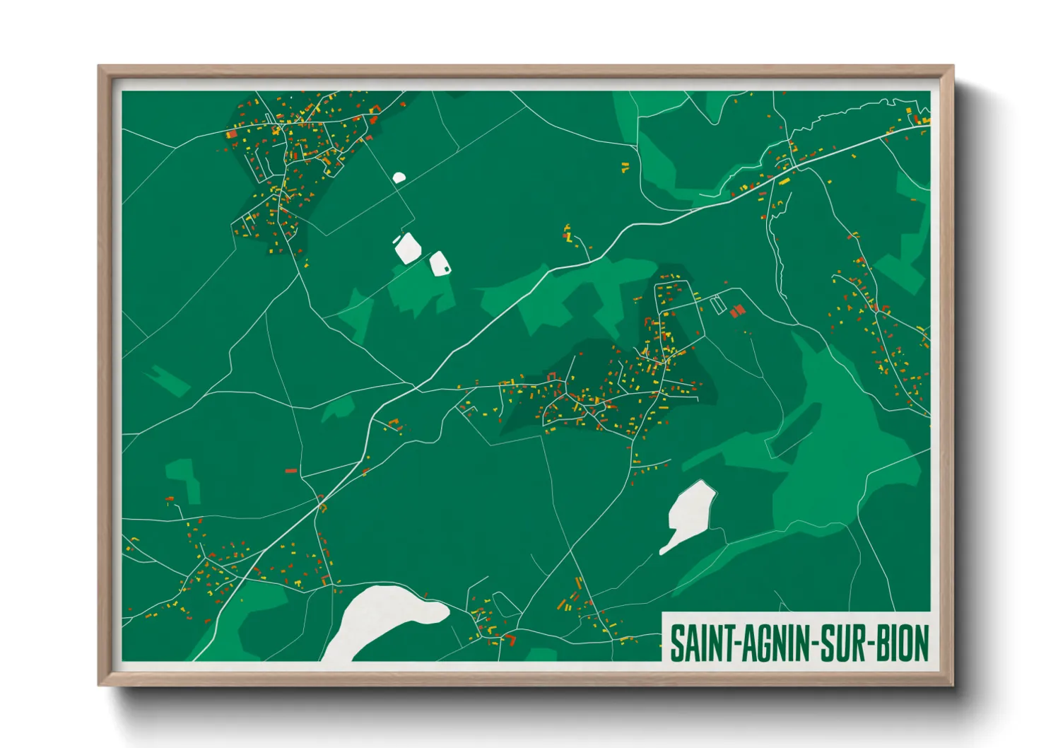 Une affiche de carte sur Saint-Agnin-sur-Bion