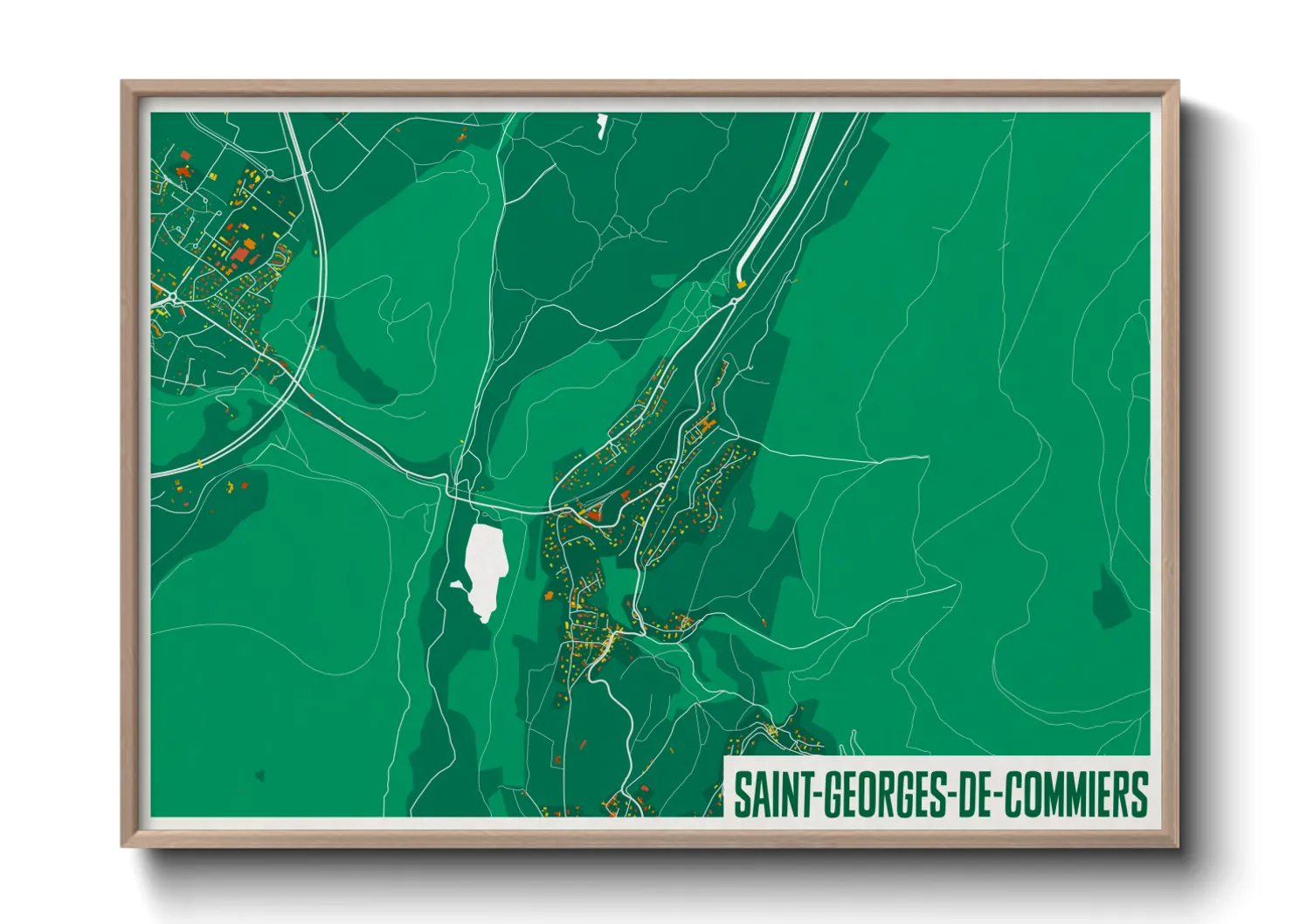 Une affiche de carte sur Saint-Georges-de-Commiers