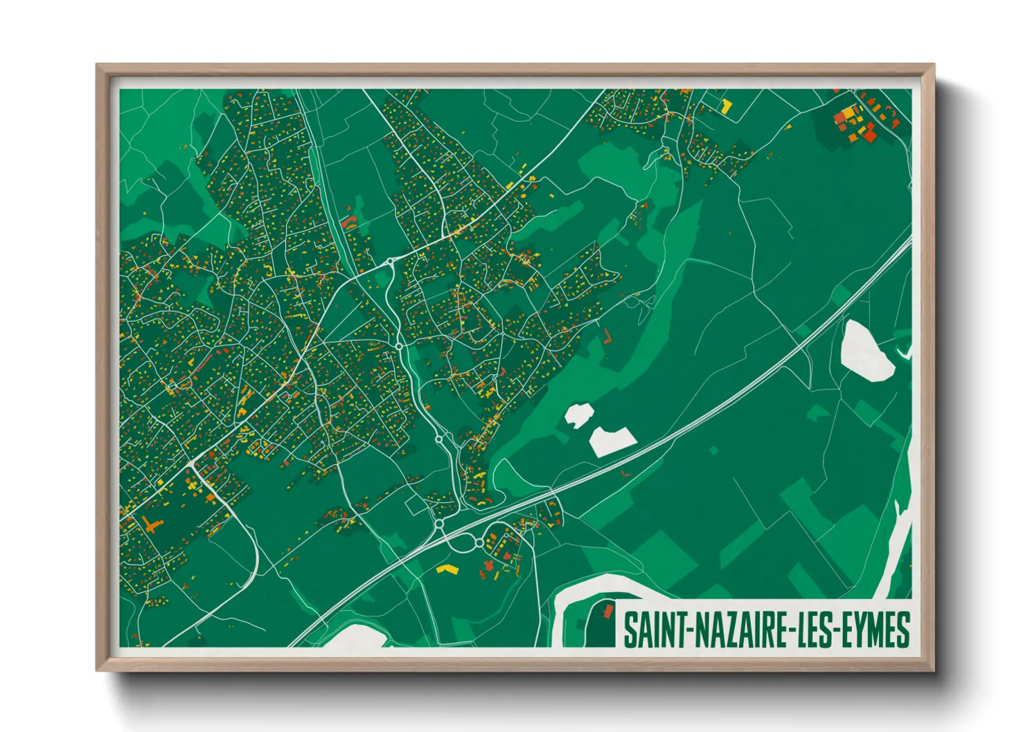 Une affiche de carte sur Saint-Nazaire-les-Eymes