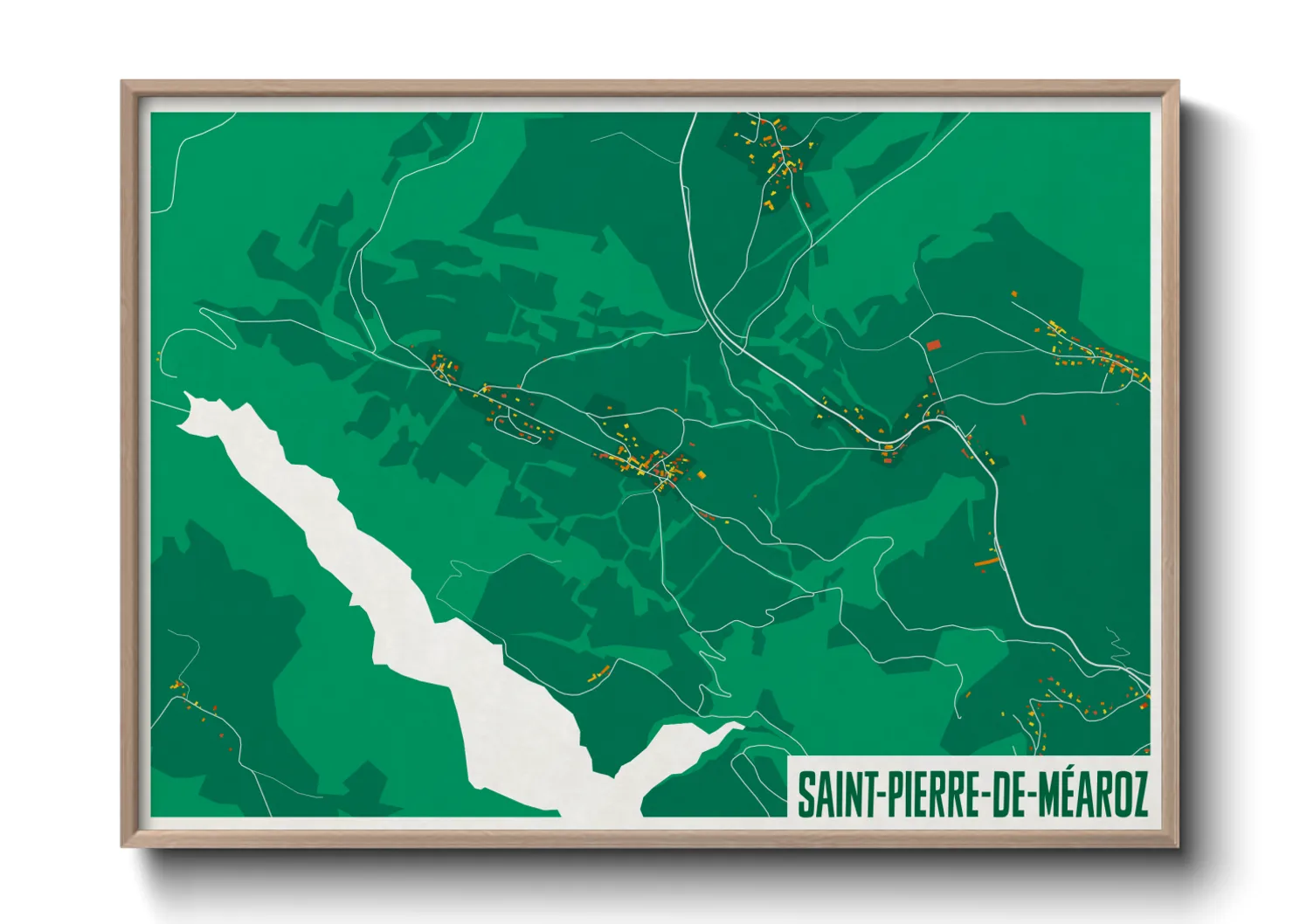 Une affiche de carte sur Saint-Pierre-de-Méaroz