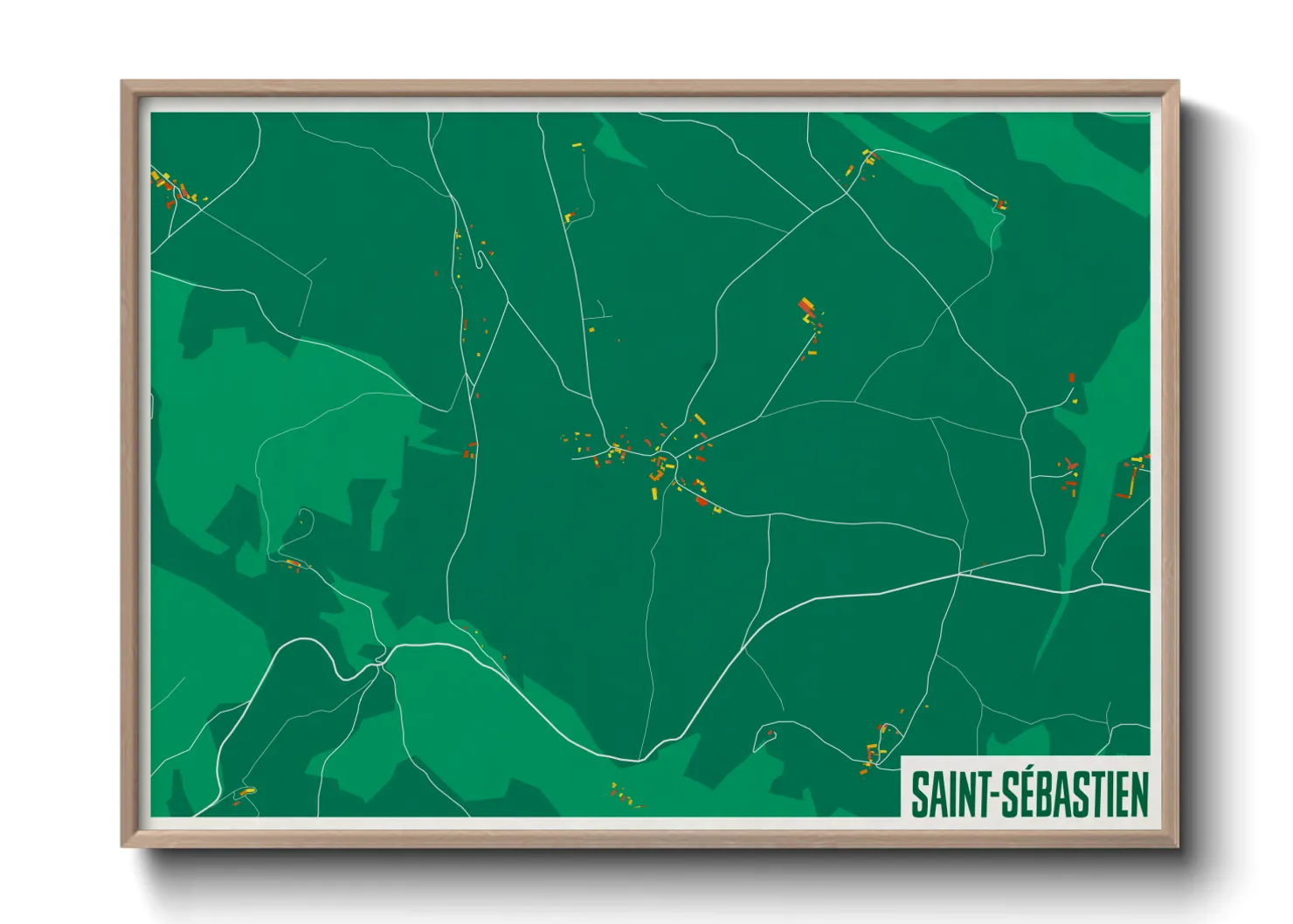 Une affiche de carte sur Saint-Sébastien