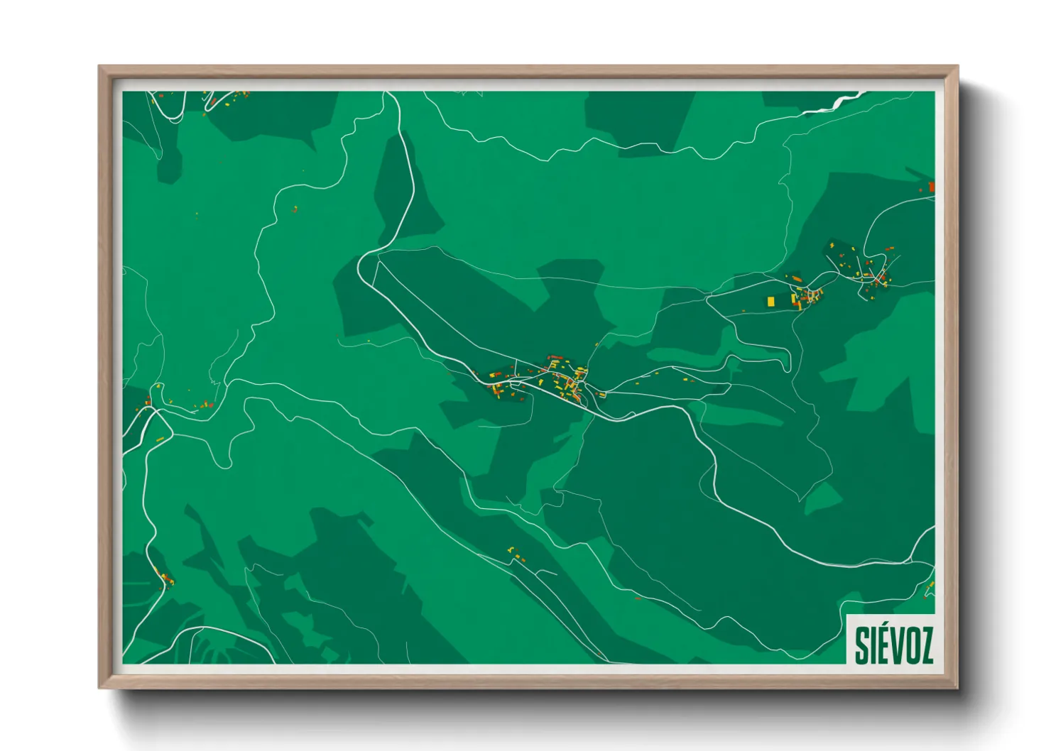 Une affiche de carte sur Siévoz