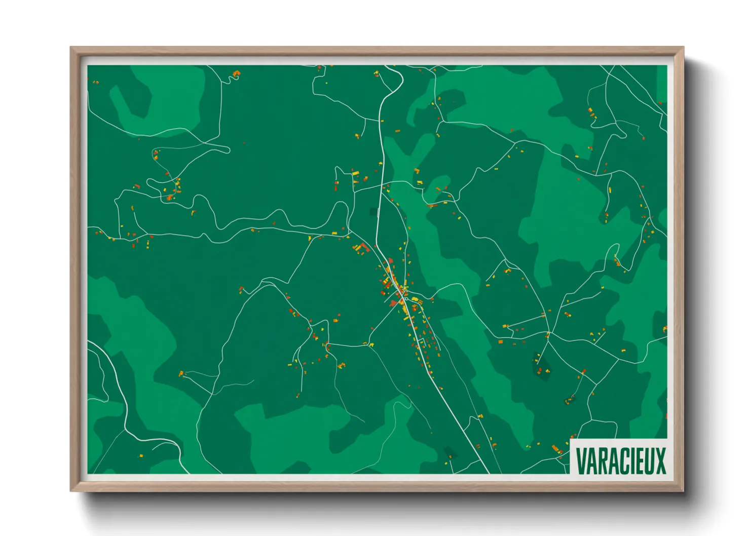 Une affiche de carte sur Varacieux