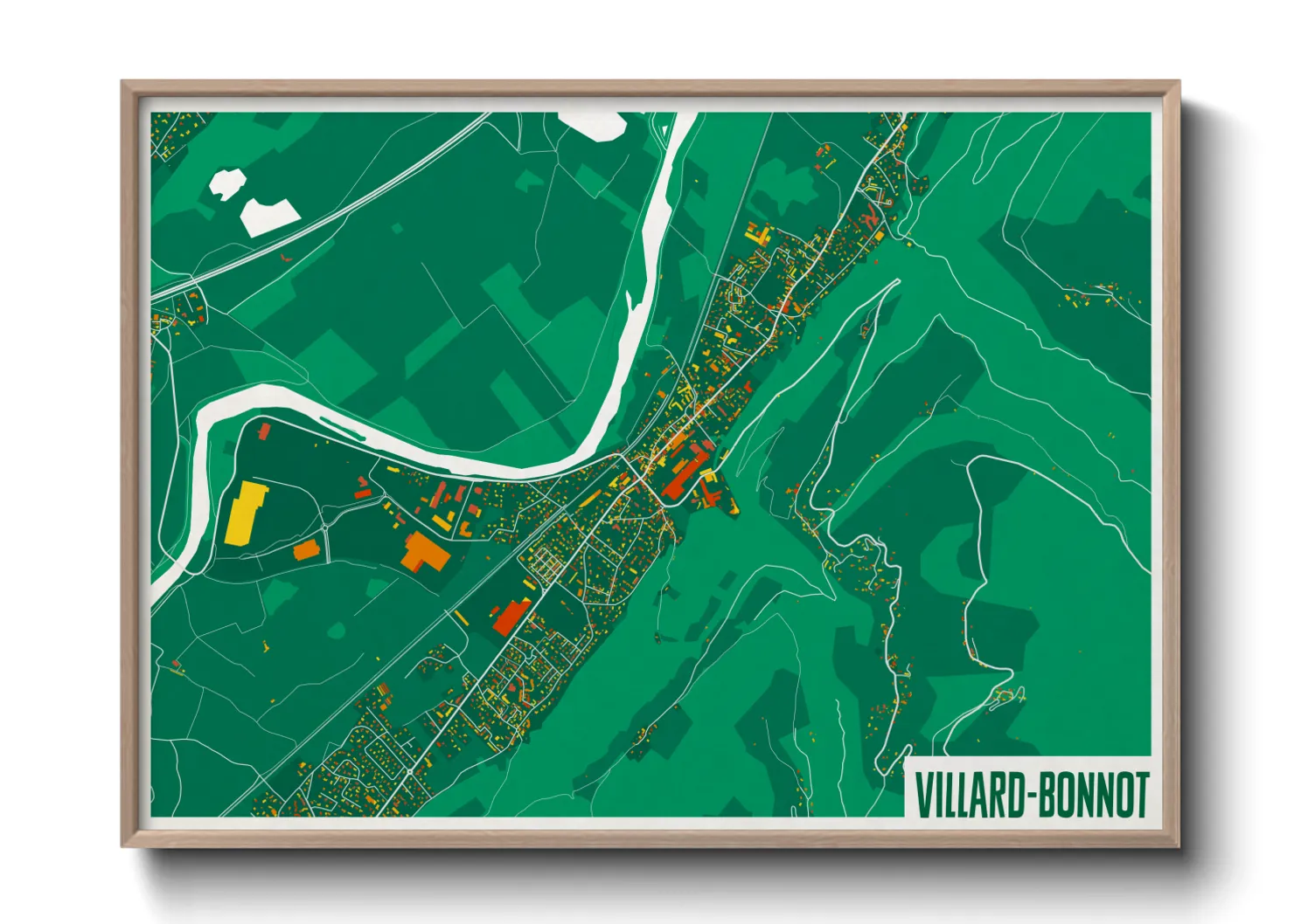 Une affiche de carte sur Villard-Bonnot