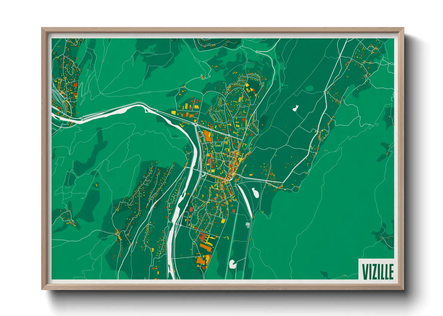 Une affiche de carte sur Vizille