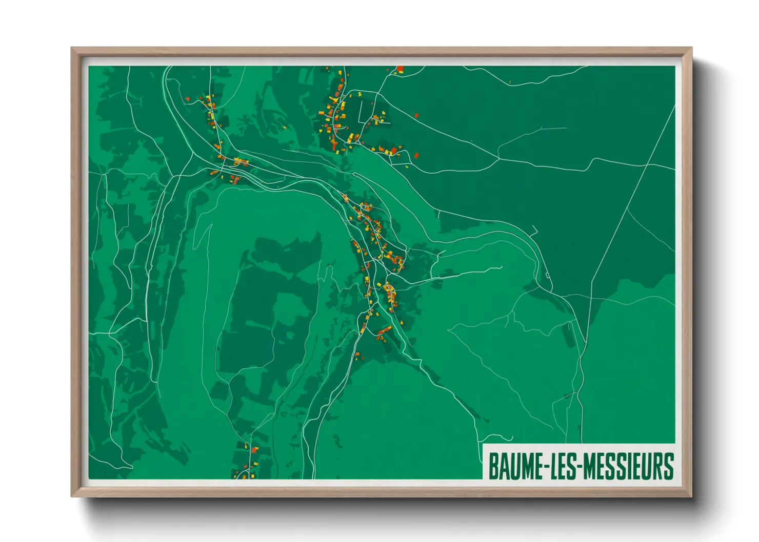 Une affiche de carte sur Baume-les-Messieurs