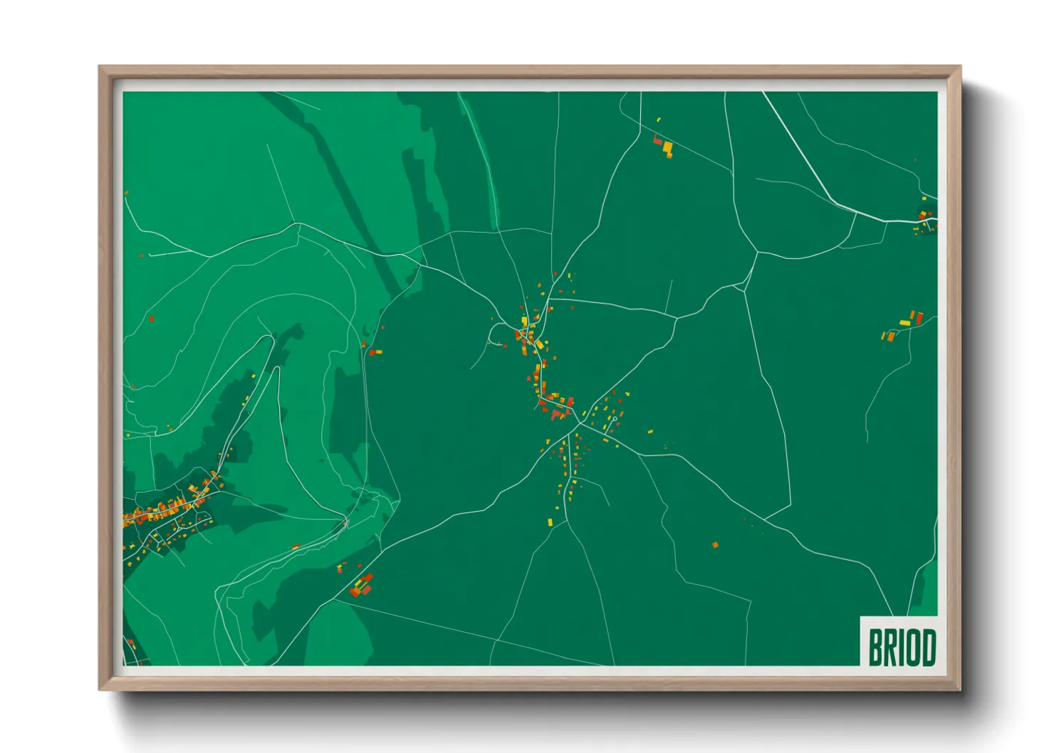 Une affiche de carte sur Briod