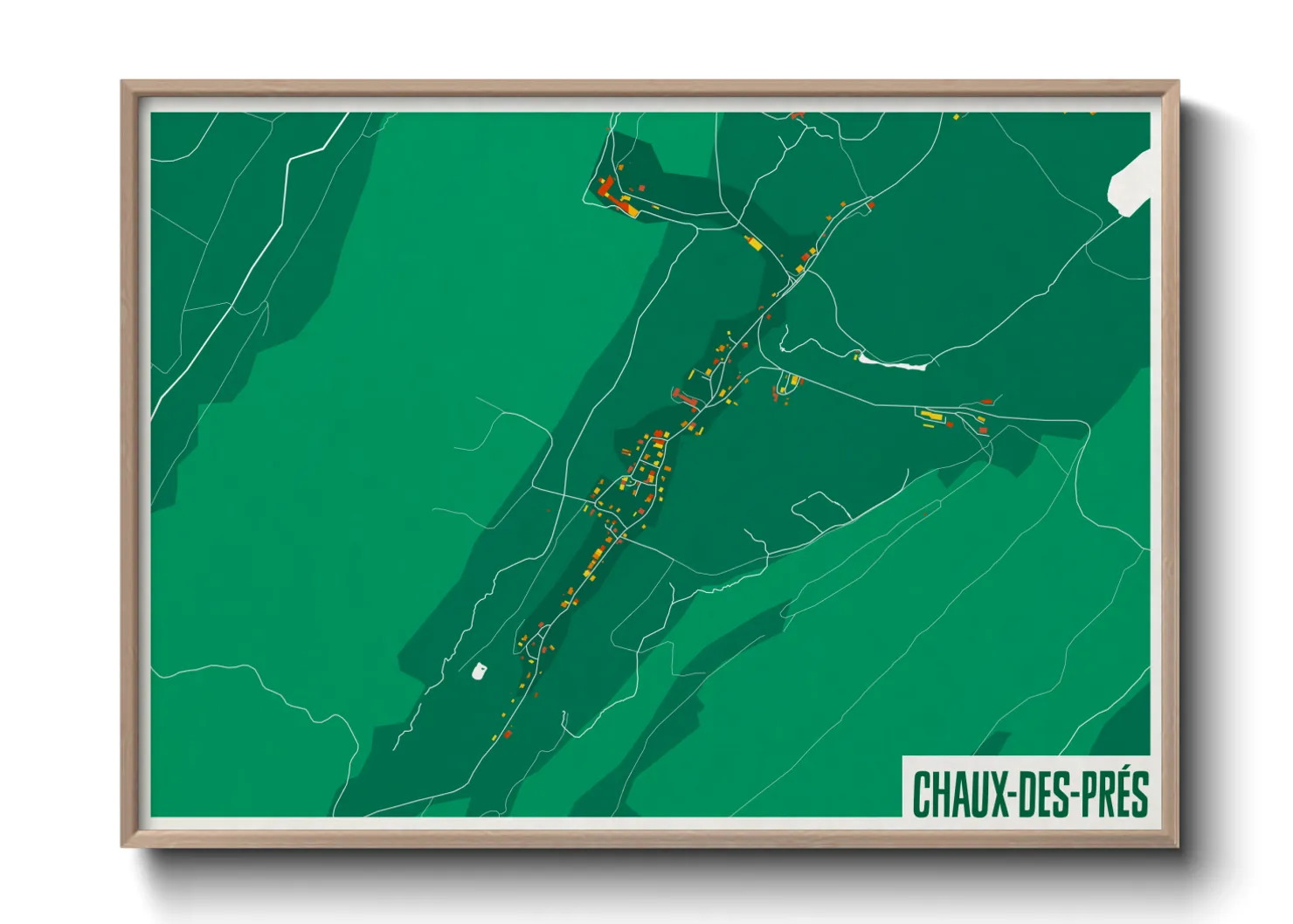 Une affiche de carte sur Chaux-des-Prés