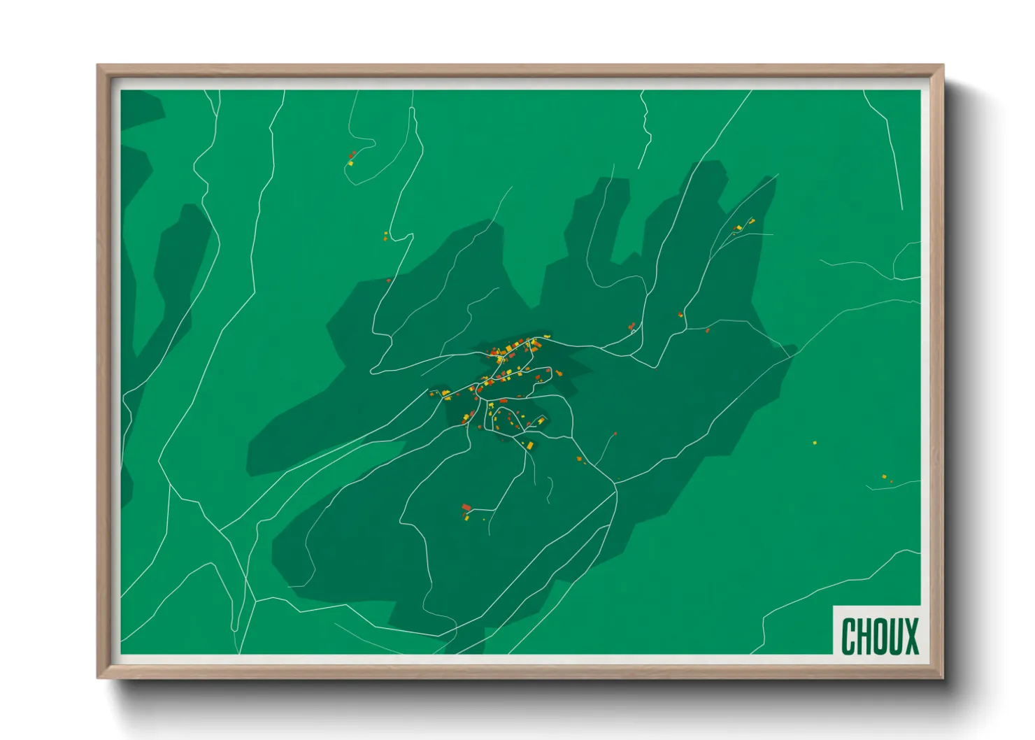 Une affiche de carte sur Choux