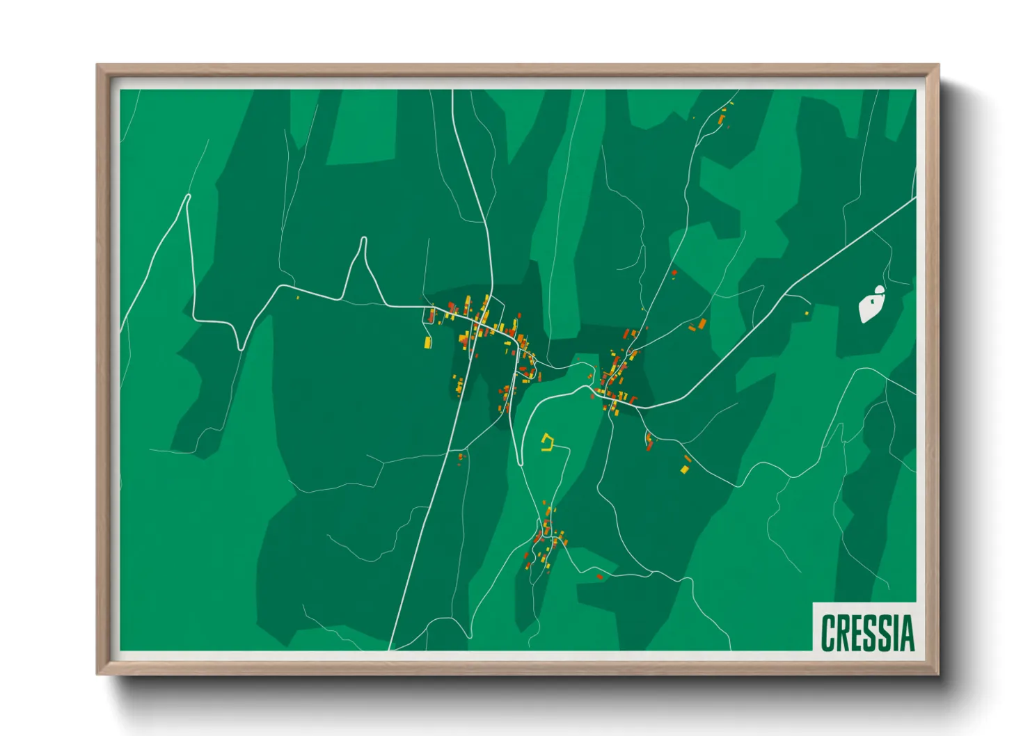 Une affiche de carte sur Cressia