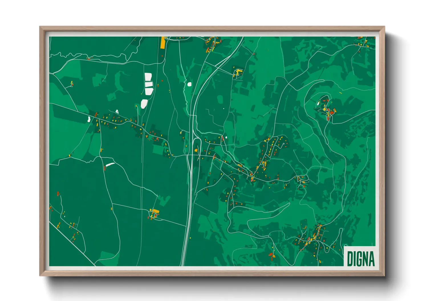 Une affiche de carte sur Digna