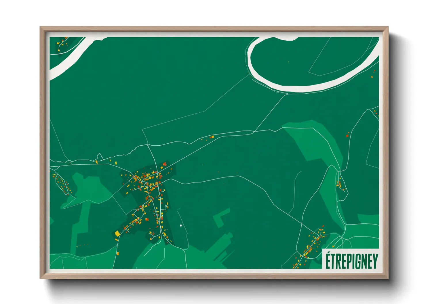Une affiche de carte sur Étrepigney