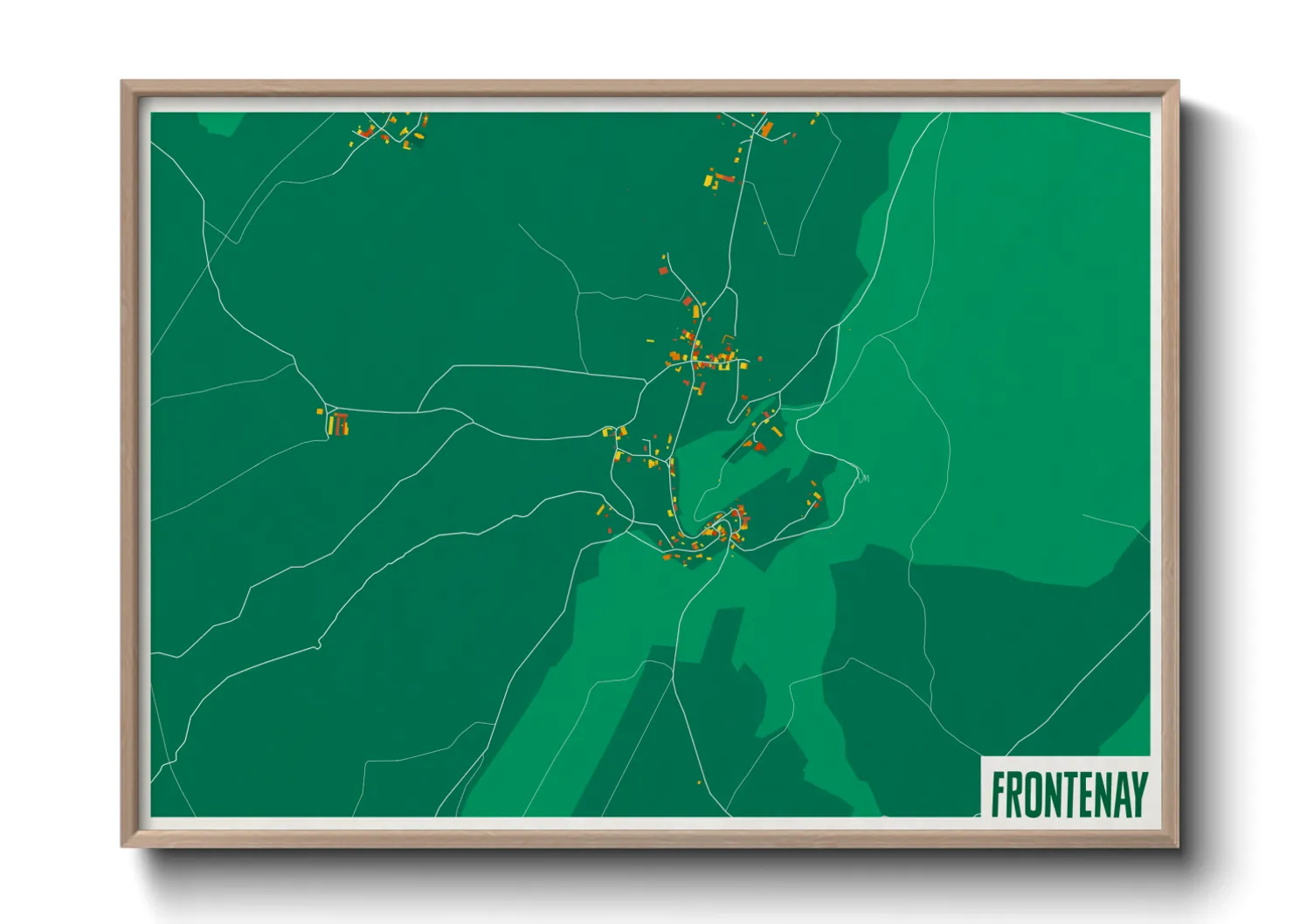 Une affiche de carte sur Frontenay