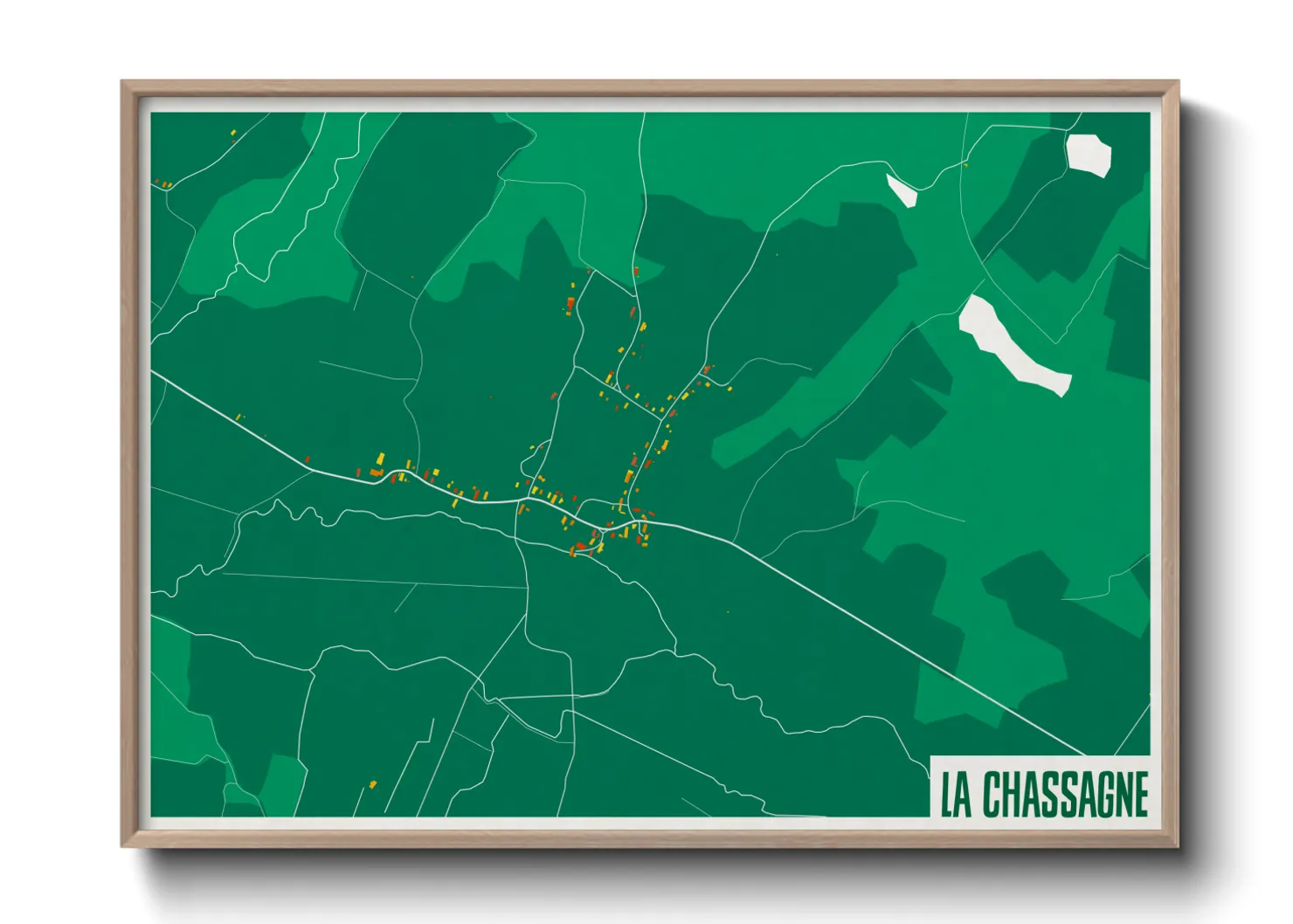 Une affiche de carte sur La Chassagne