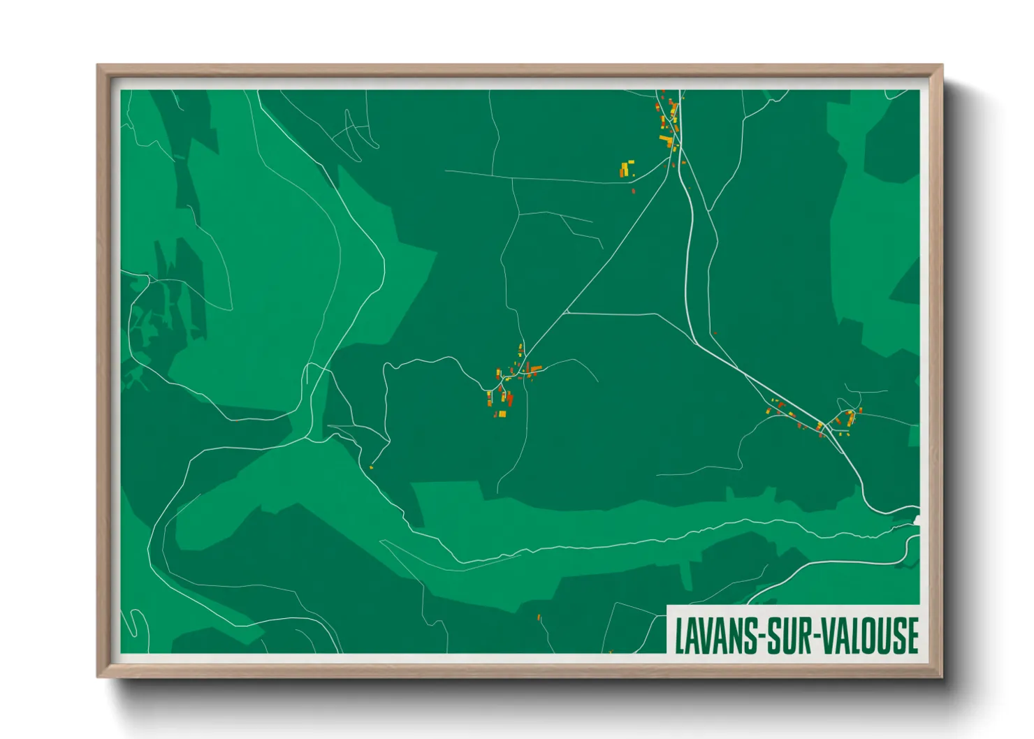 Une affiche de carte sur Lavans-sur-Valouse