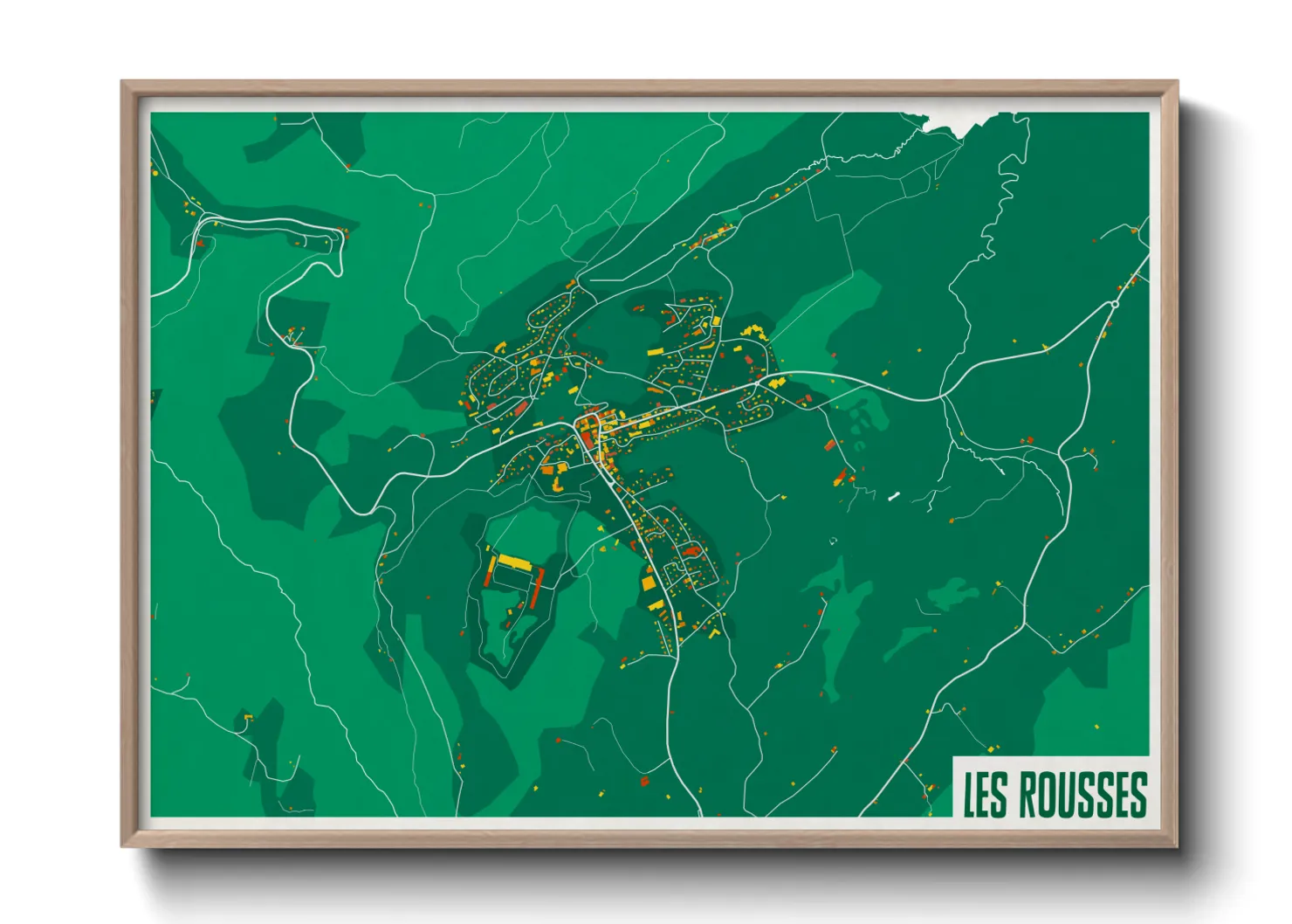 Une affiche de carte sur Les Rousses