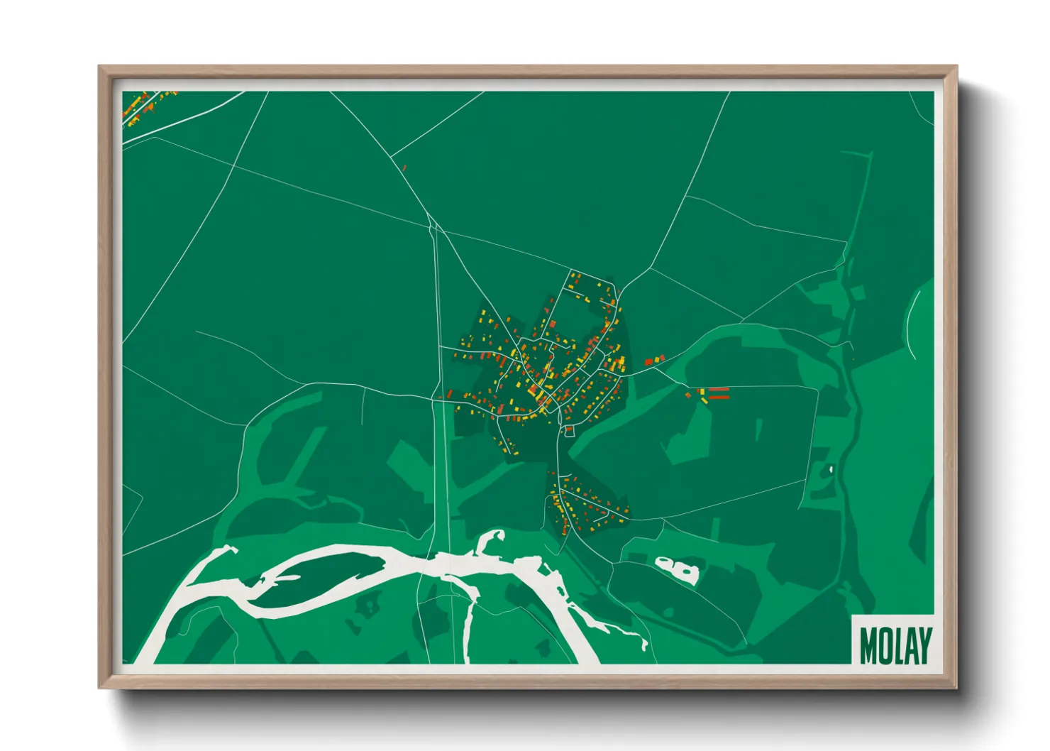 Une affiche de carte sur Molay