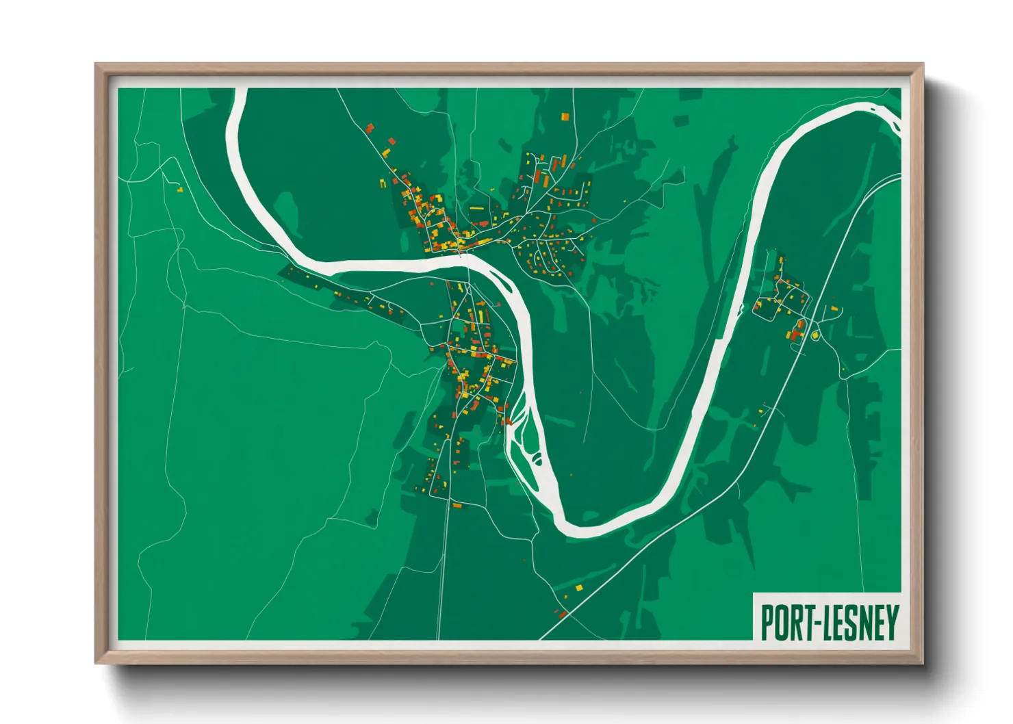 Une affiche de carte sur Port-Lesney